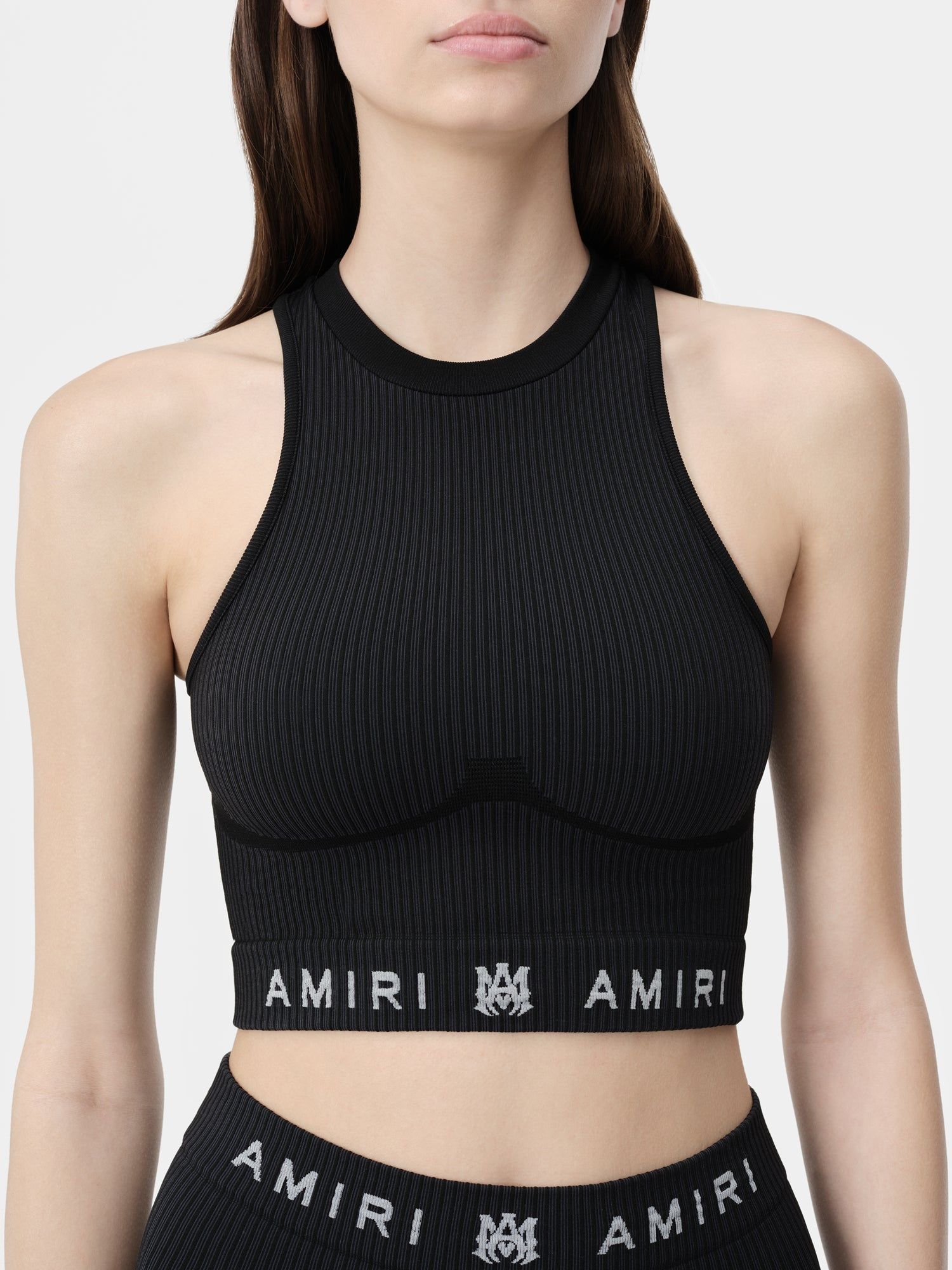 Amiri Ma Ribbed Seamless Tank Top Women Activewear Black | SLMIGDN-07