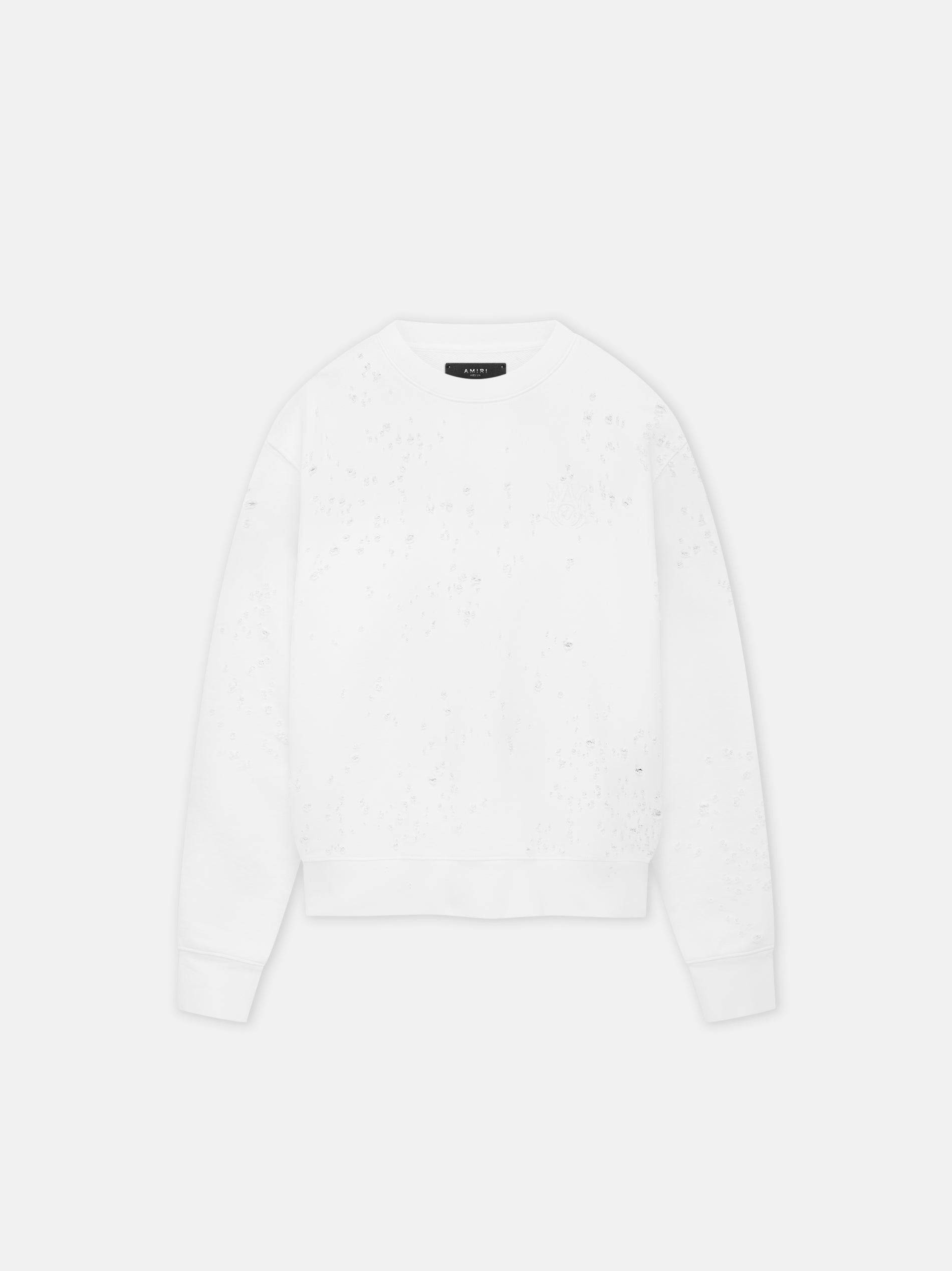 Amiri Ma Shotgun Embroidered Crew Men Sweatshirts White | YBLCVQR-25