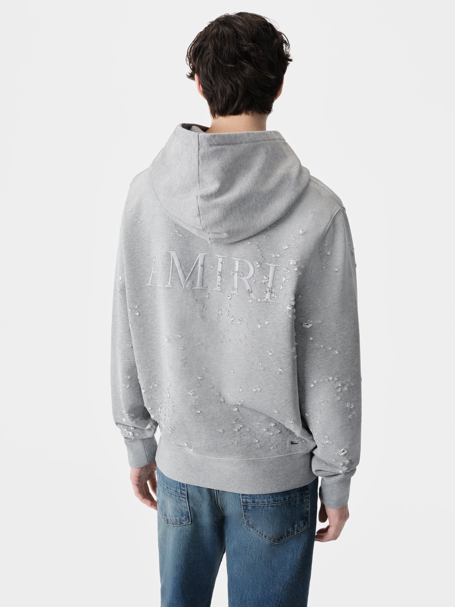 Amiri Ma Shotgun Embroidered Hoodie Men Sweatshirts Grey | LJCAUXD-28