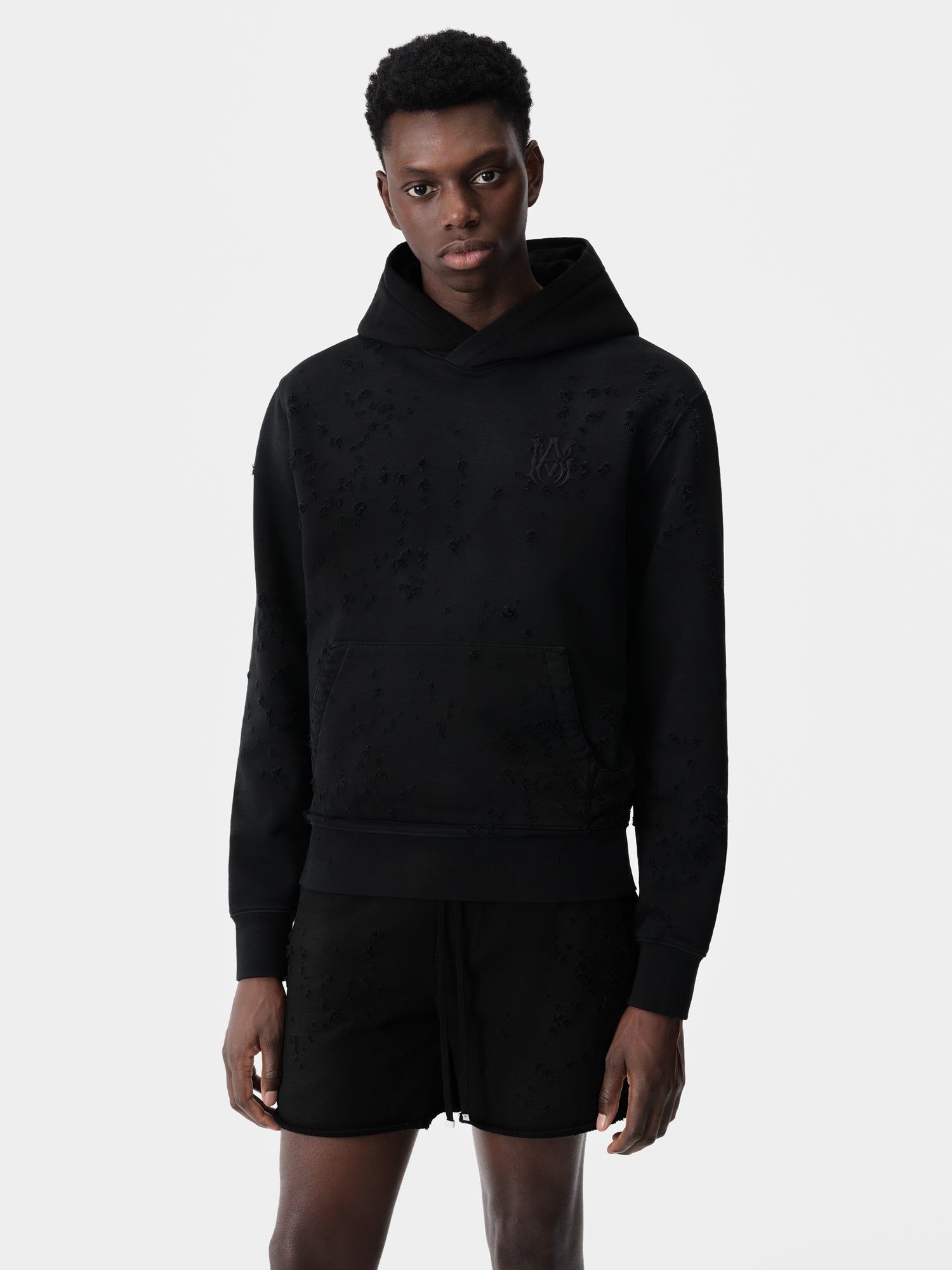 Amiri Ma Shotgun Embroidered Hoodie Men Sweatshirts Black | TDZHFCO-63