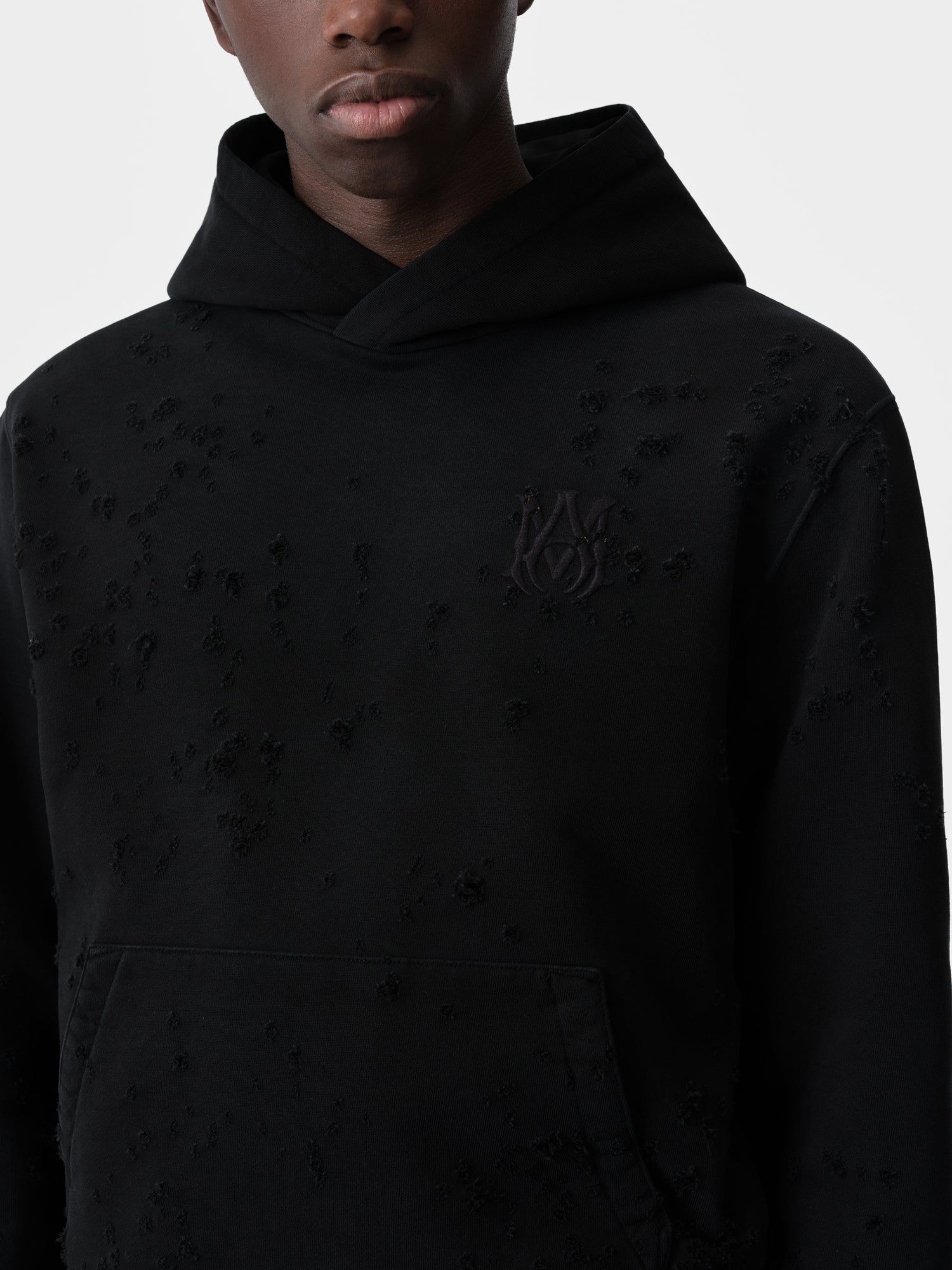 Amiri Ma Shotgun Embroidered Hoodie Men Sweatshirts Black | TDZHFCO-63
