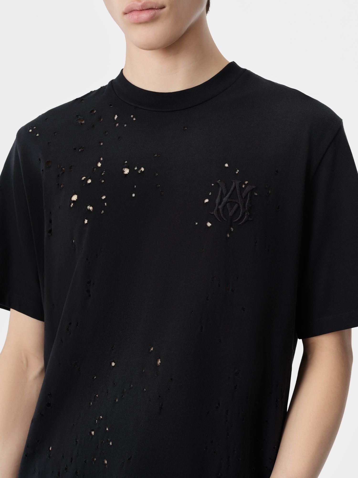 Amiri Ma Shotgun Embroidered Tee Men T Shirts Black | HIRTNWD-57