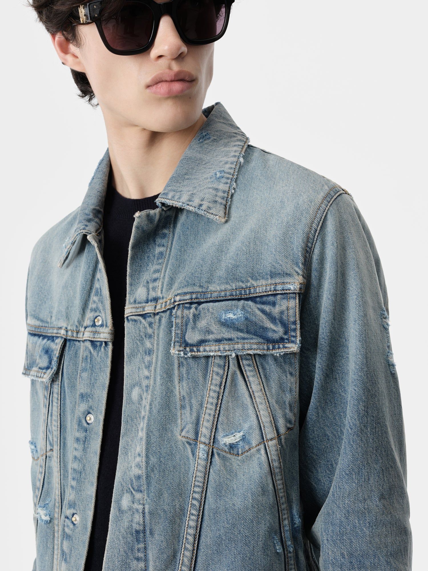 Amiri Ma Trucker Jacket Men Denim Indigo | TUGXRNH-83