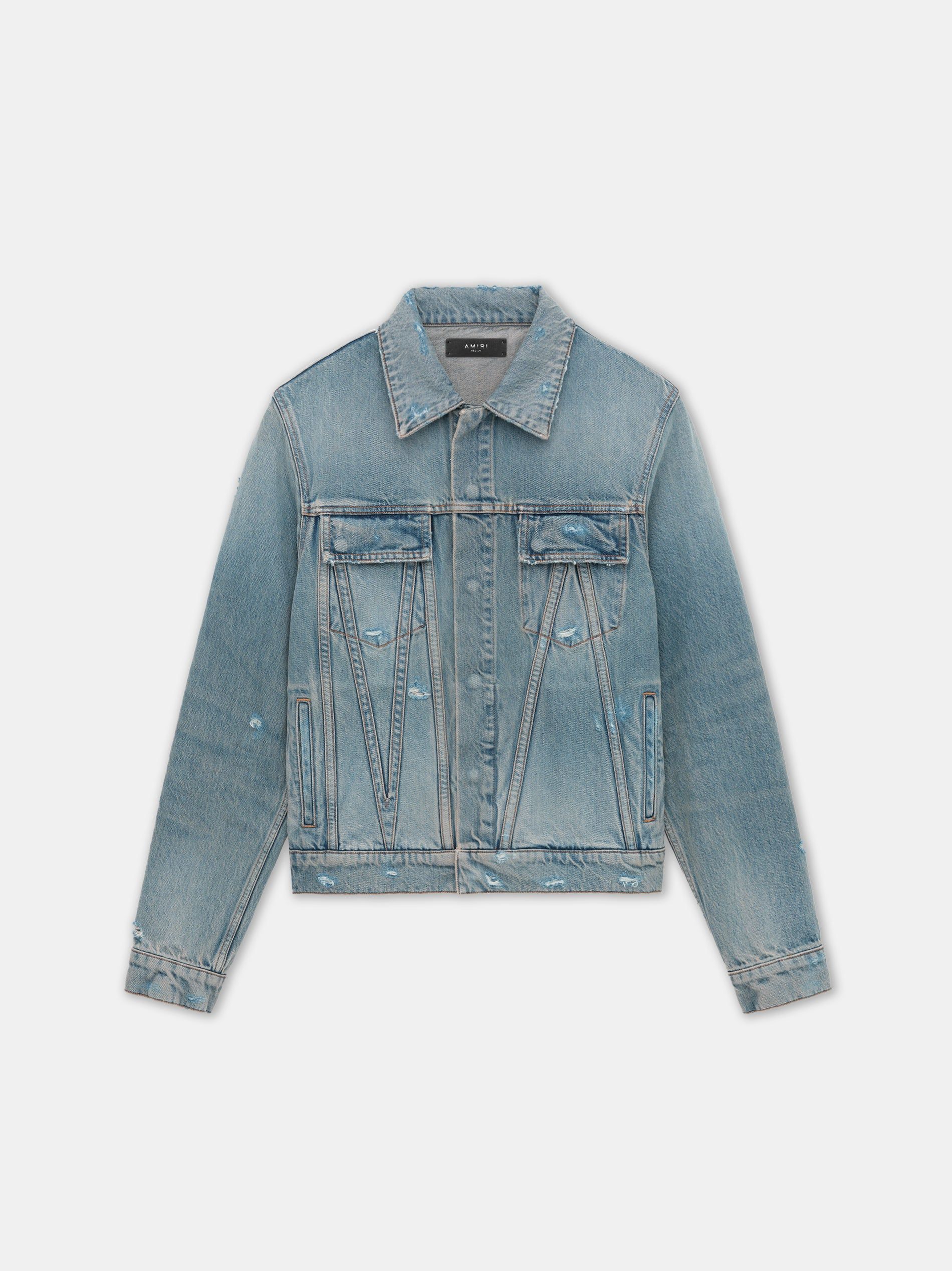 Amiri Ma Trucker Jacket Men Denim Indigo | TUGXRNH-83