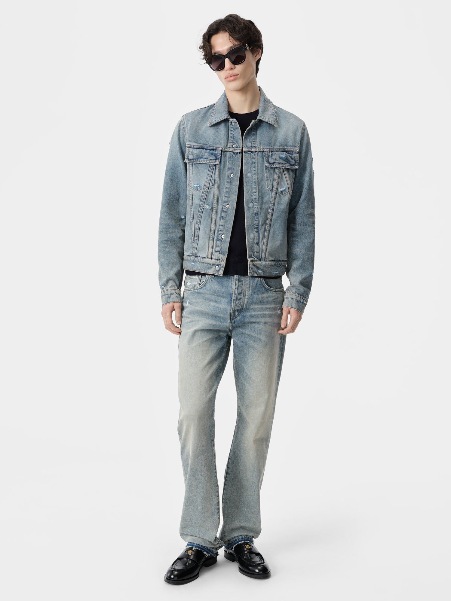 Amiri Ma Trucker Jacket Men Denim Indigo | TUGXRNH-83