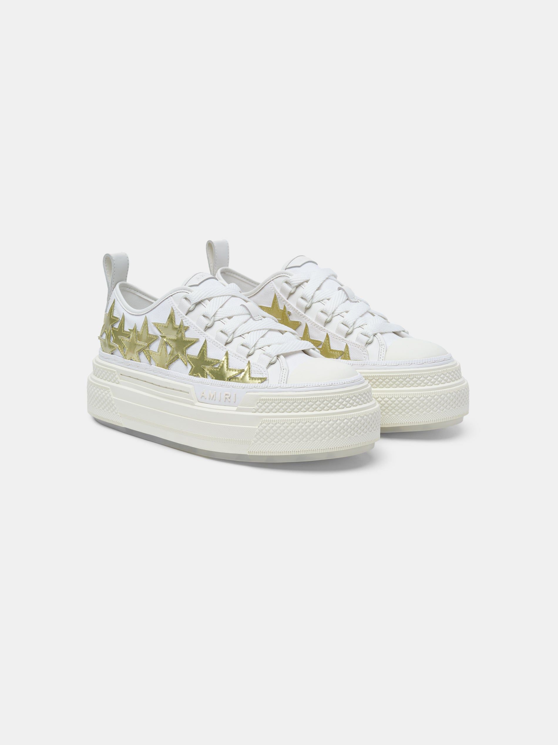 Amiri Metallic Platform Stars Court Women Sneakers White Gold | GTAEOHZ-27