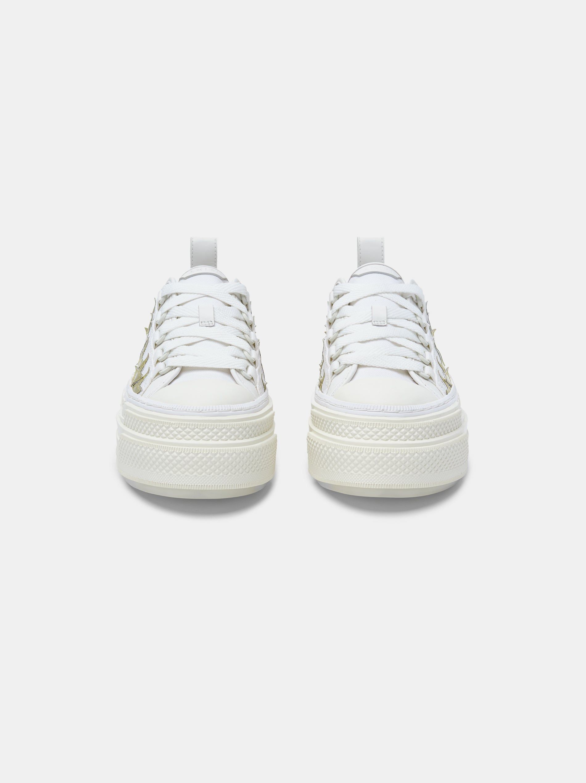 Amiri Metallic Platform Stars Court Women Sneakers White Gold | GTAEOHZ-27