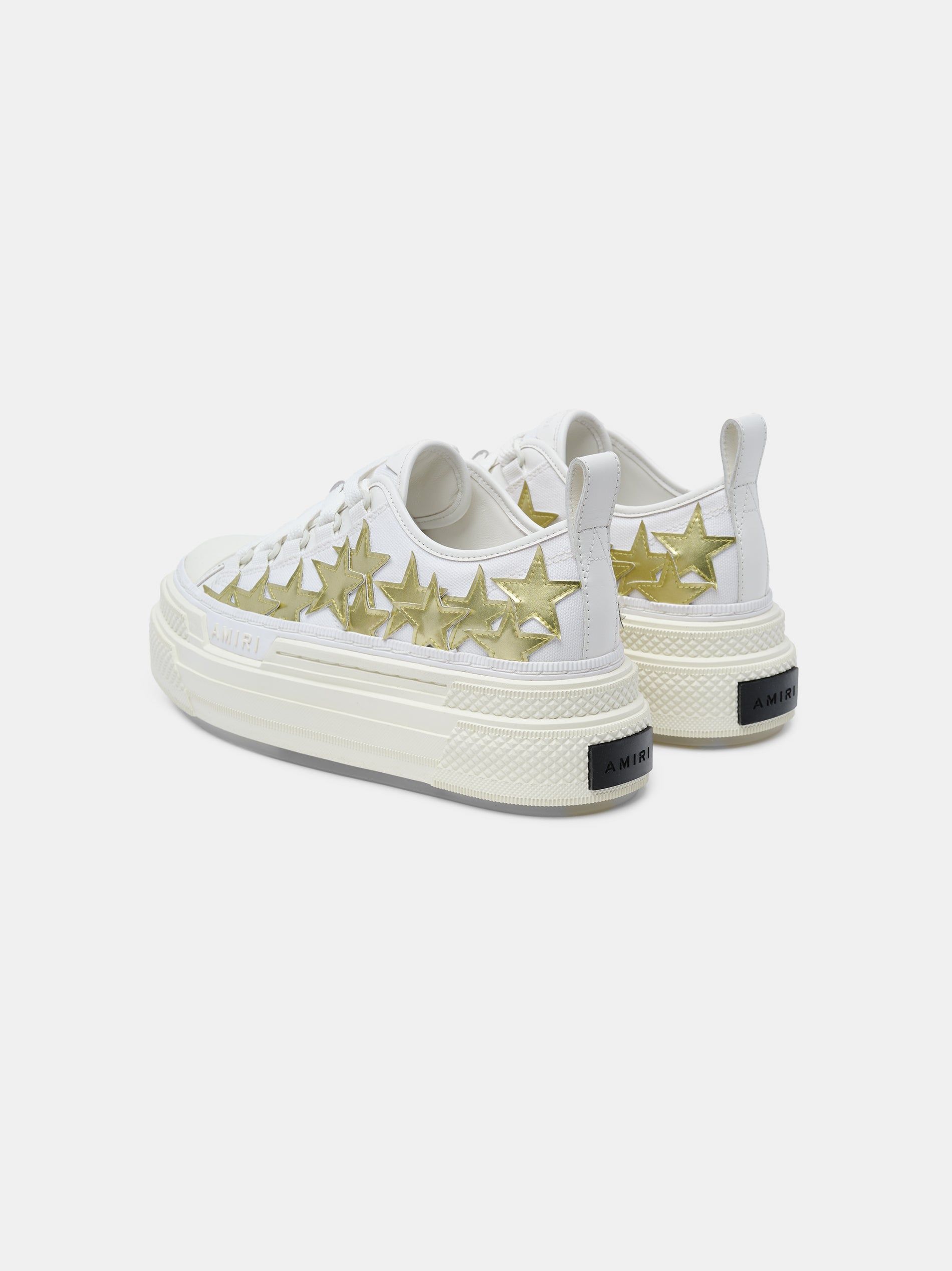 Amiri Metallic Platform Stars Court Women Sneakers White Gold | GTAEOHZ-27