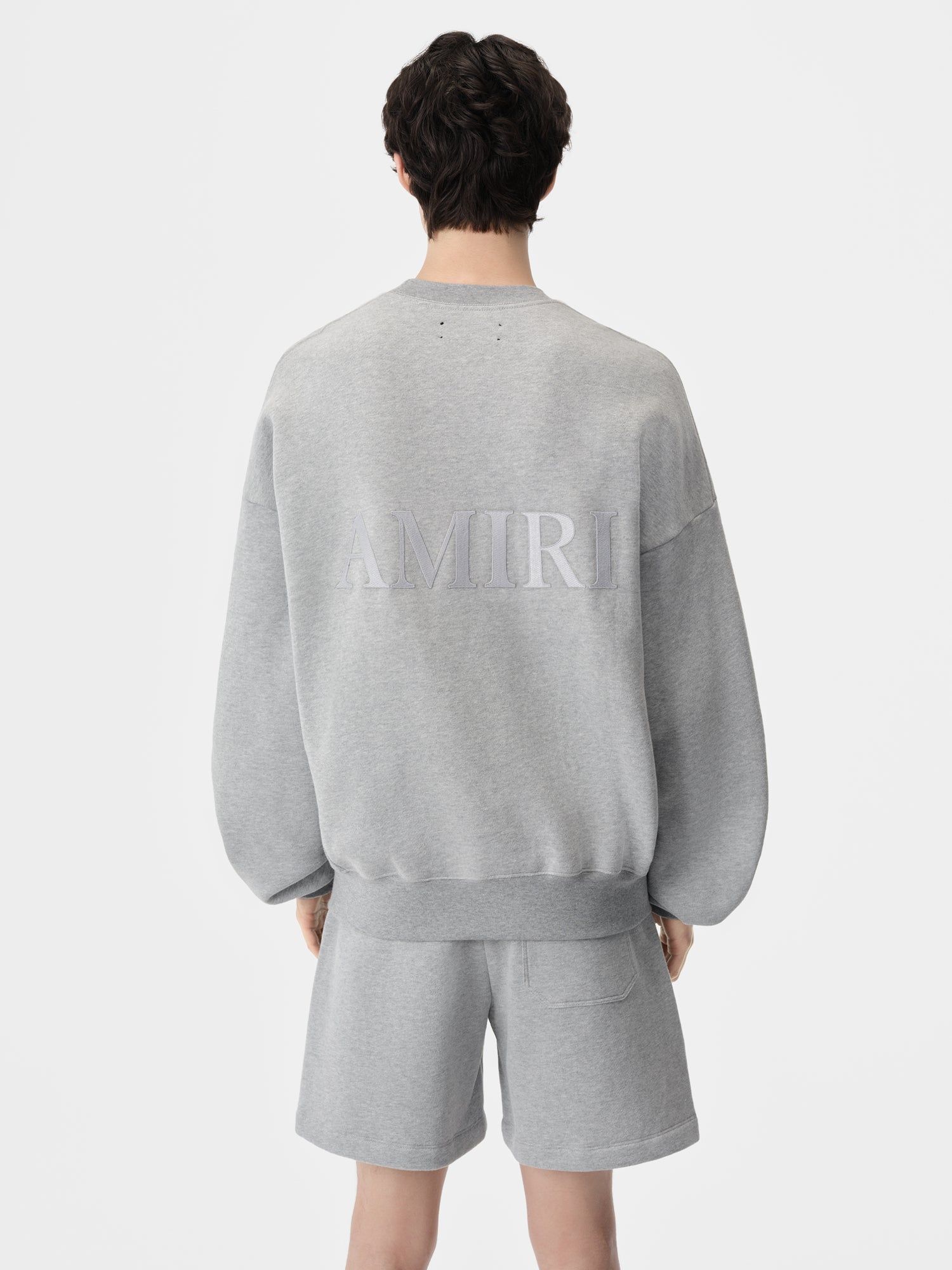 Amiri Oversized Crew Men Sweatshirts Grey | XNJUVQP-64
