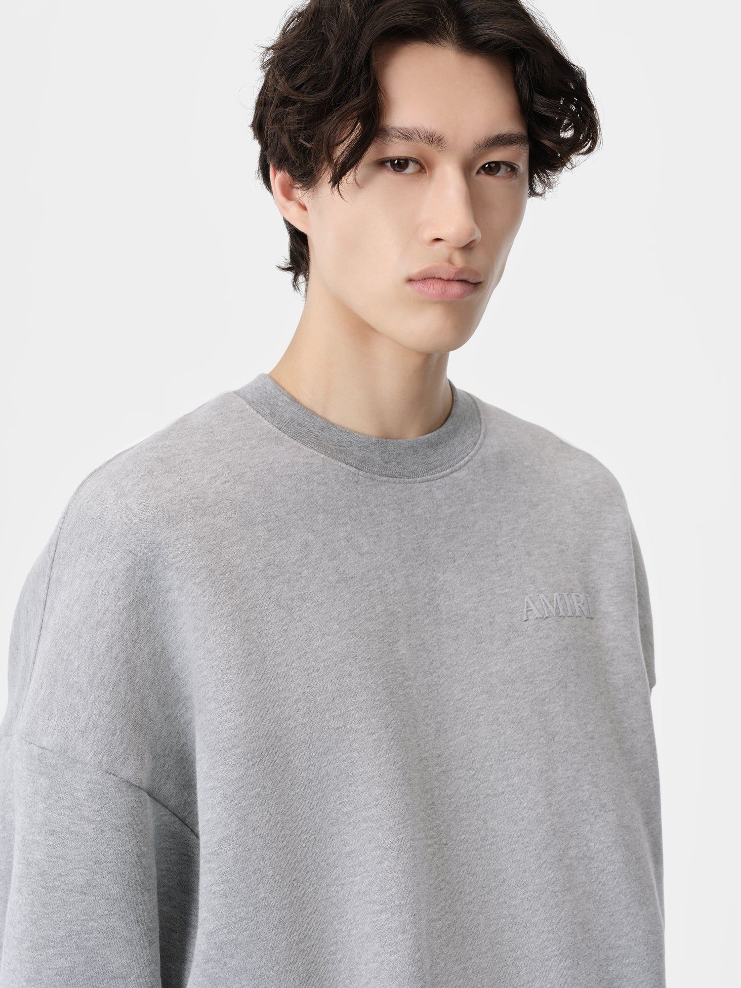 Amiri Oversized Crew Men Sweatshirts Grey | XNJUVQP-64