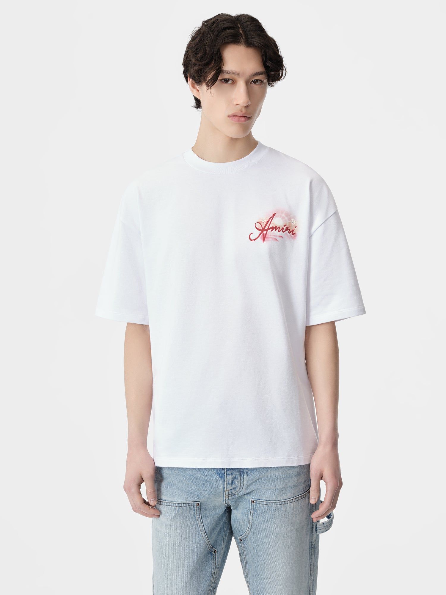 Amiri Paradise Airbrush Tee Men T Shirts White | MVPUYDB-18