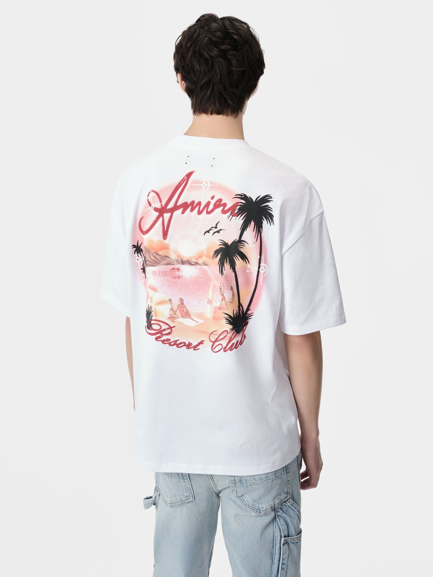 Amiri Paradise Airbrush Tee Men T Shirts White | MVPUYDB-18