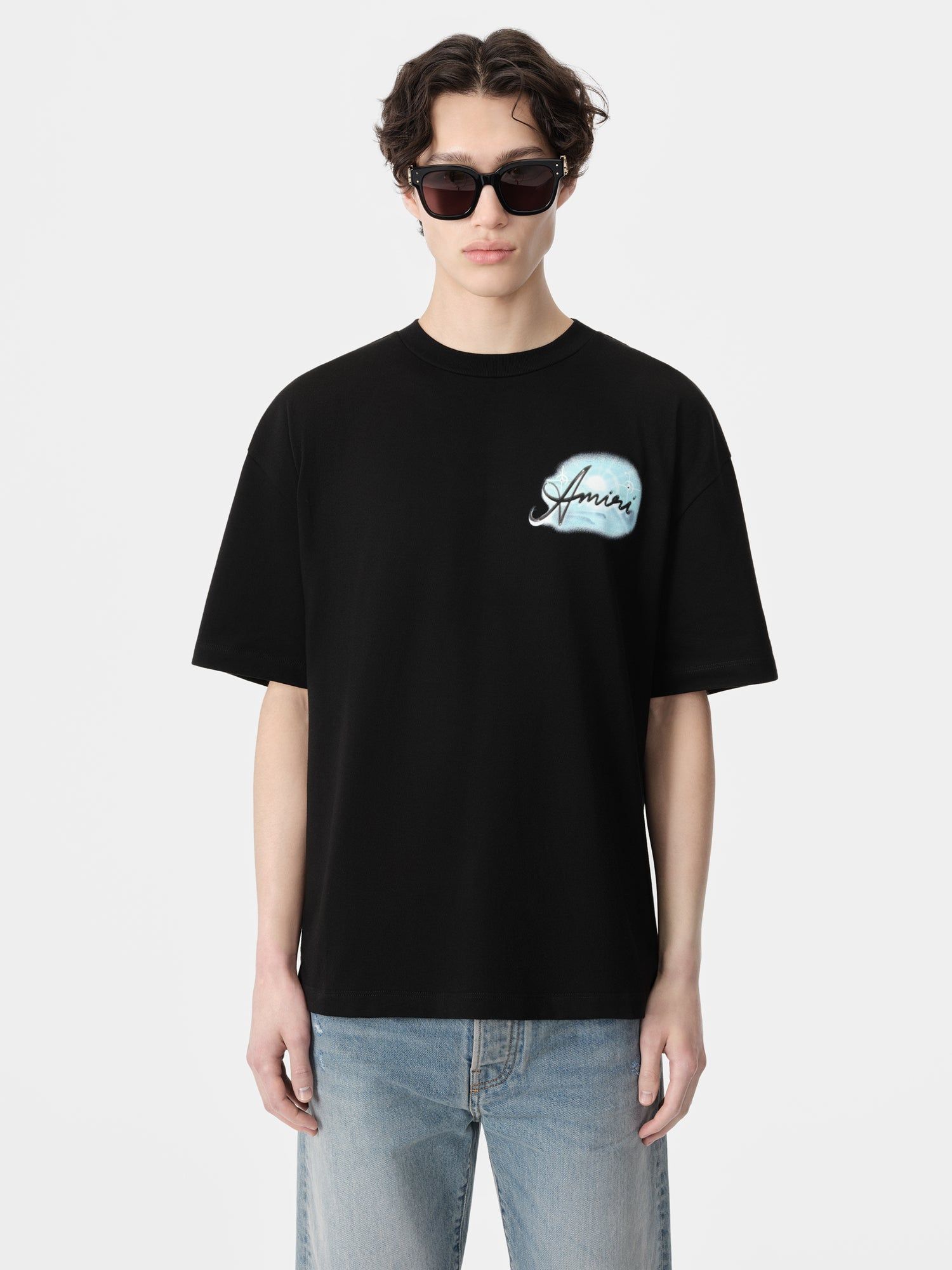Amiri Paradise Airbrush Tee Men T Shirts Black | XRIANOM-90