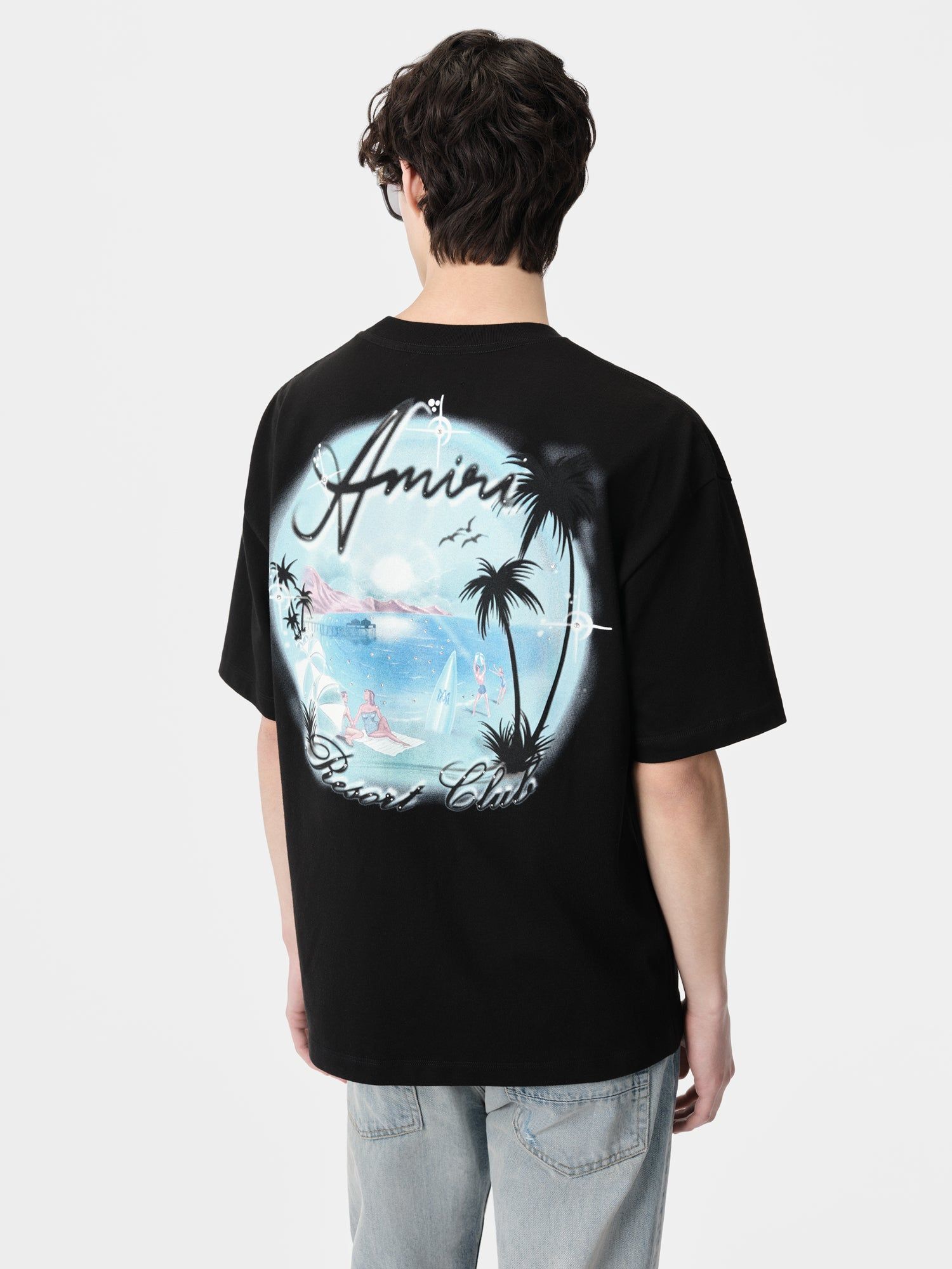 Amiri Paradise Airbrush Tee Men T Shirts Black | XRIANOM-90
