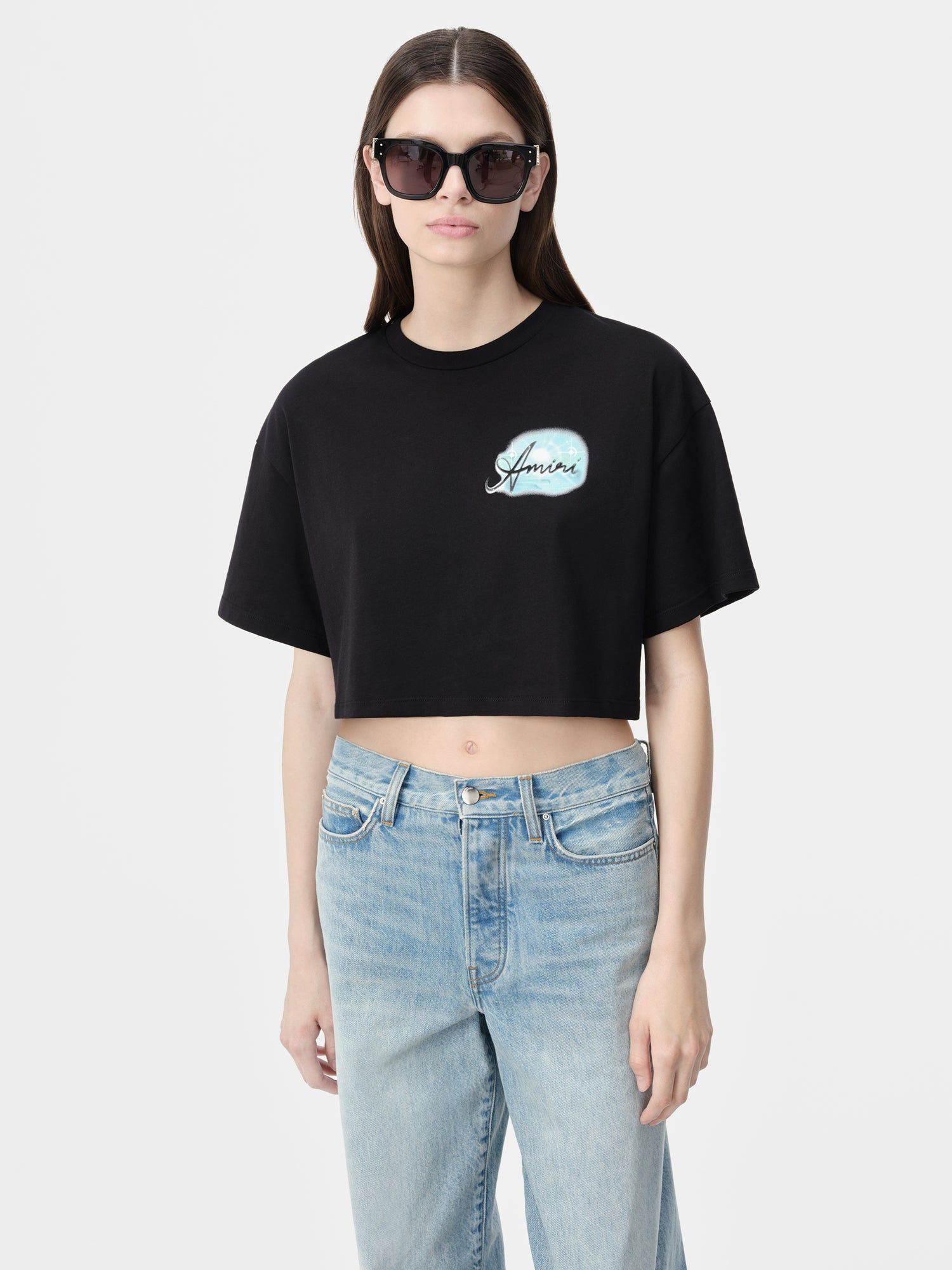Amiri Paradise Airbrush Tee Women T Shirts Black | LQVAKFJ-81