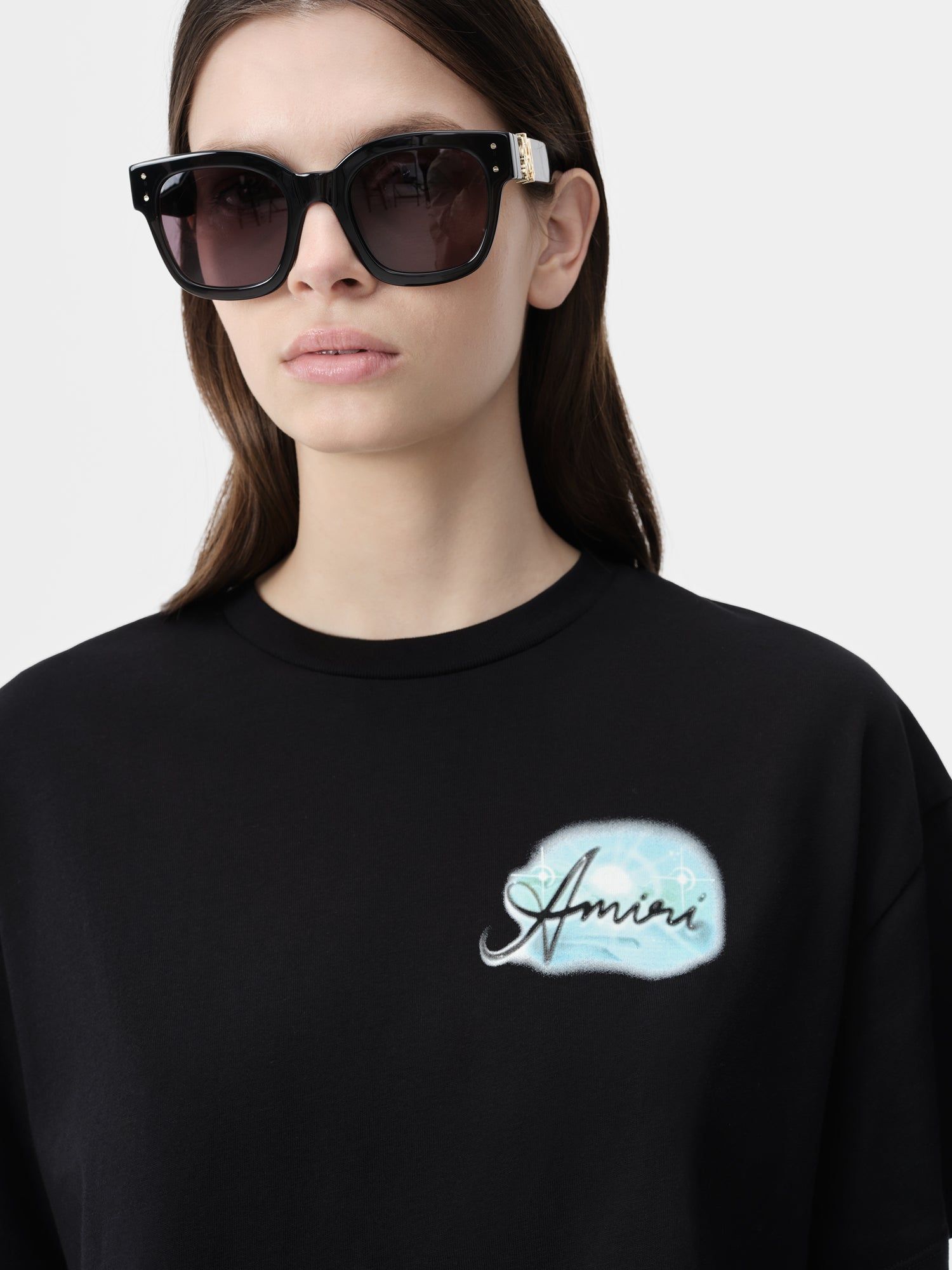 Amiri Paradise Airbrush Tee Women T Shirts Black | LQVAKFJ-81