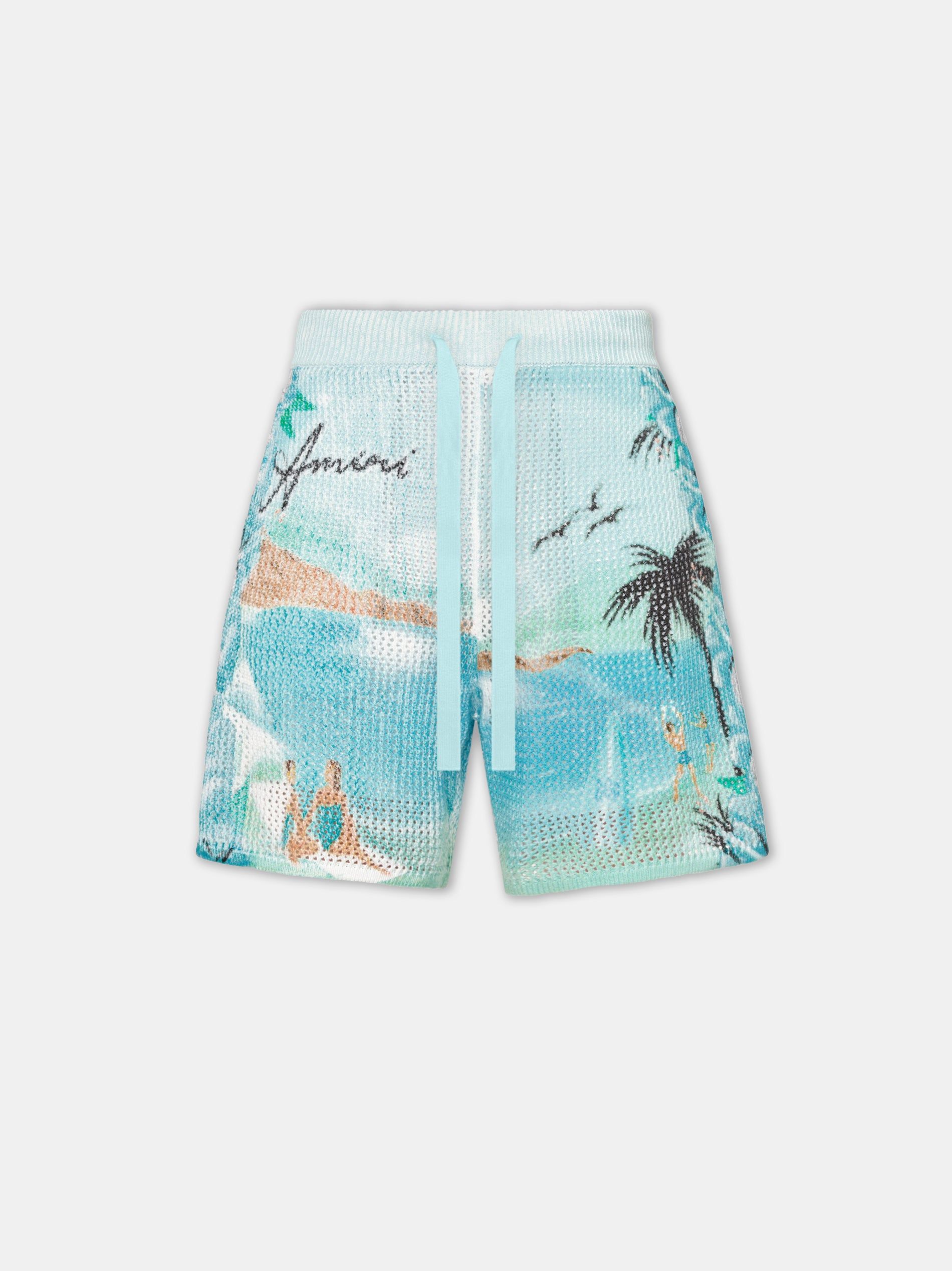 Amiri Paradise Crochet Short Men Shorts Cerulean | KVEXMYG-96