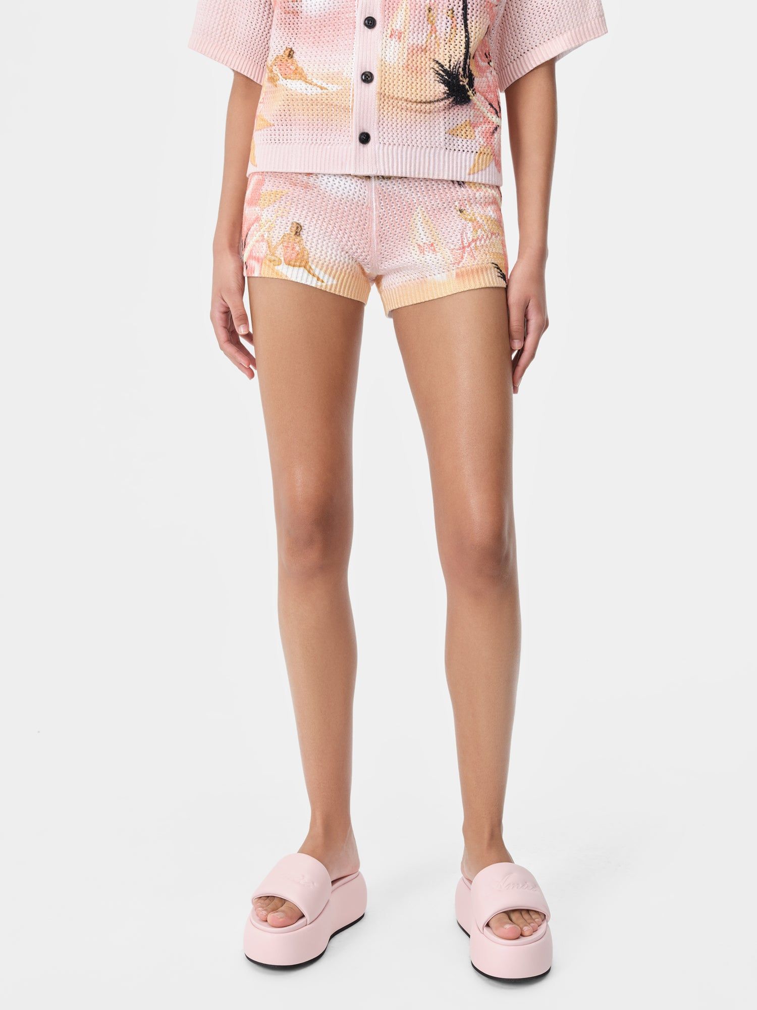 Amiri Paradise Crochet Short Women Shorts Rosewater | DGCKFWL-71