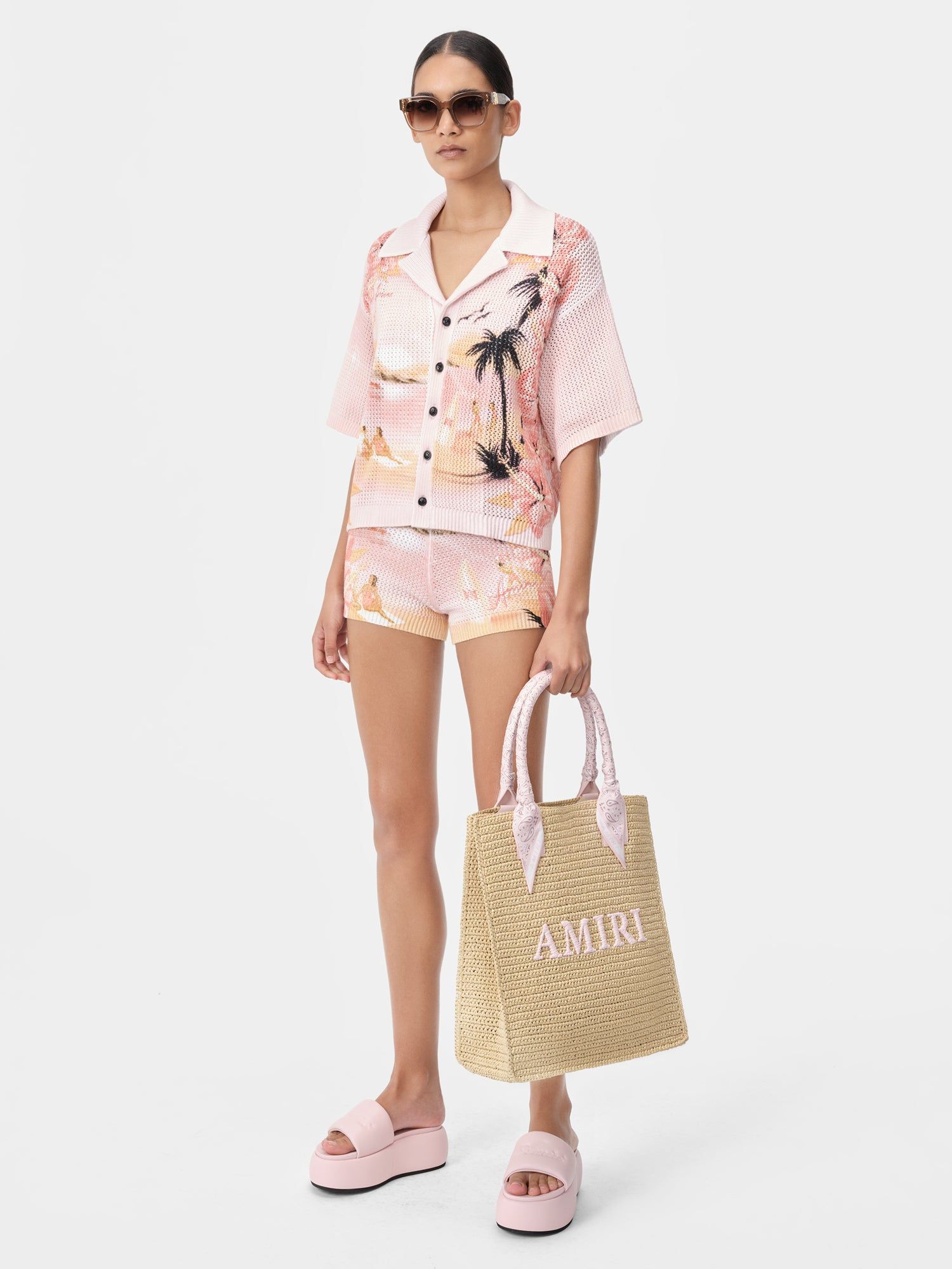 Amiri Paradise Crochet Short Women Shorts Rosewater | DGCKFWL-71