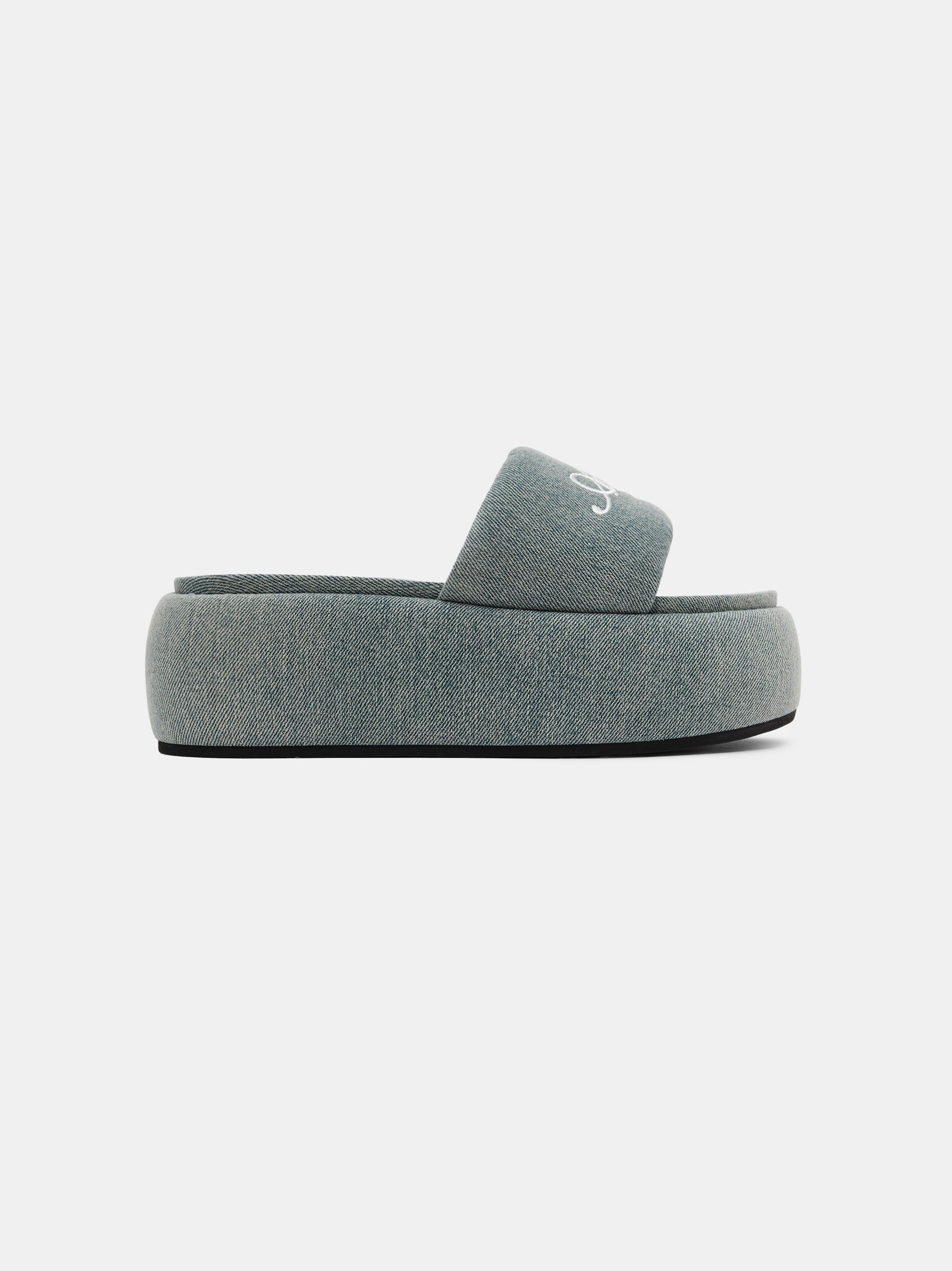 Amiri Platform Denim Sandal Women Sandals Indigo | PWIJXHE-49