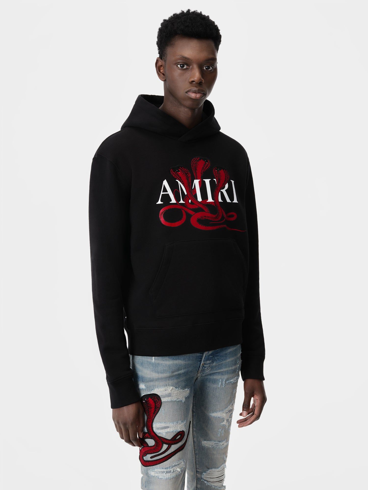 Amiri Poison Hoodie Men Sweatshirts Black Red | QMFUZAB-36