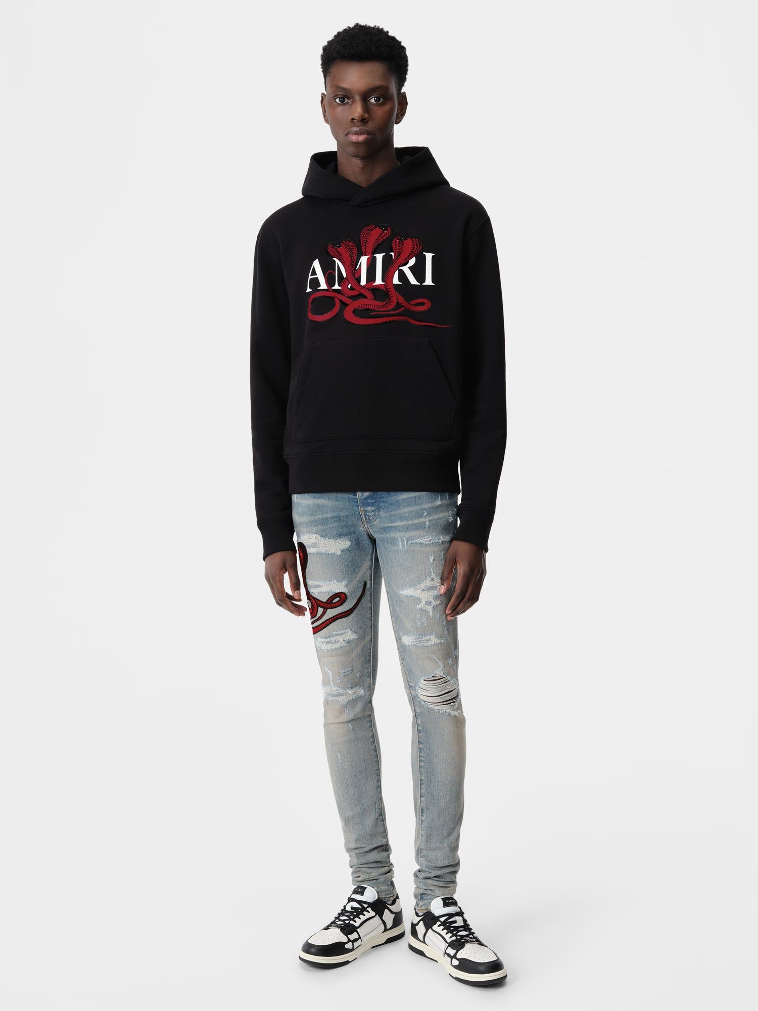 Amiri Poison Hoodie Men Sweatshirts Black Red | QMFUZAB-36