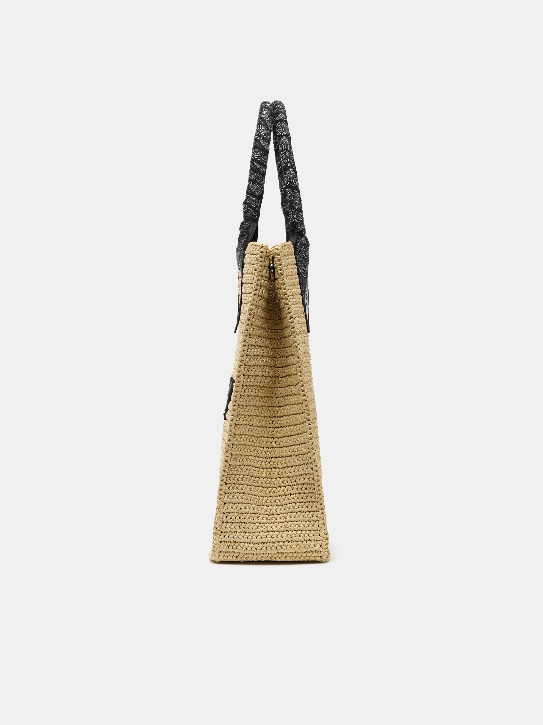 Amiri Raffia Tote Men Bags Black | ONCQTMZ-65