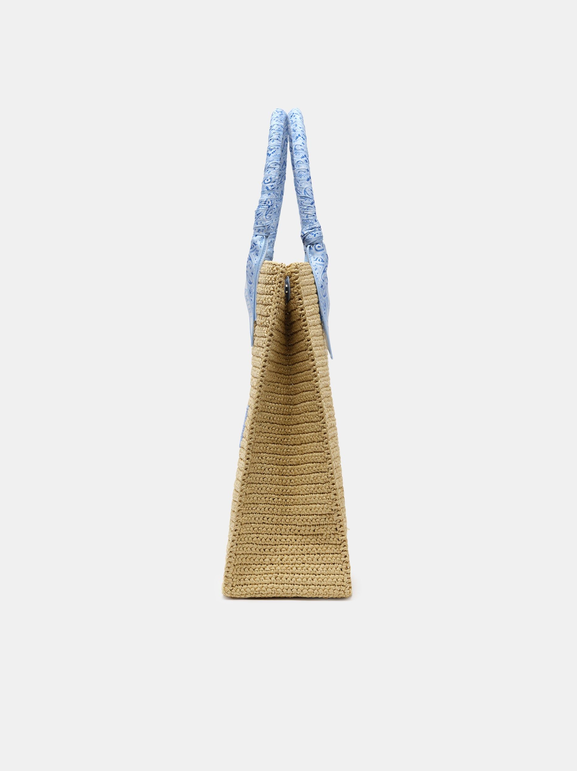 Amiri Raffia Tote Men Bags Blue | MIYJSWF-10