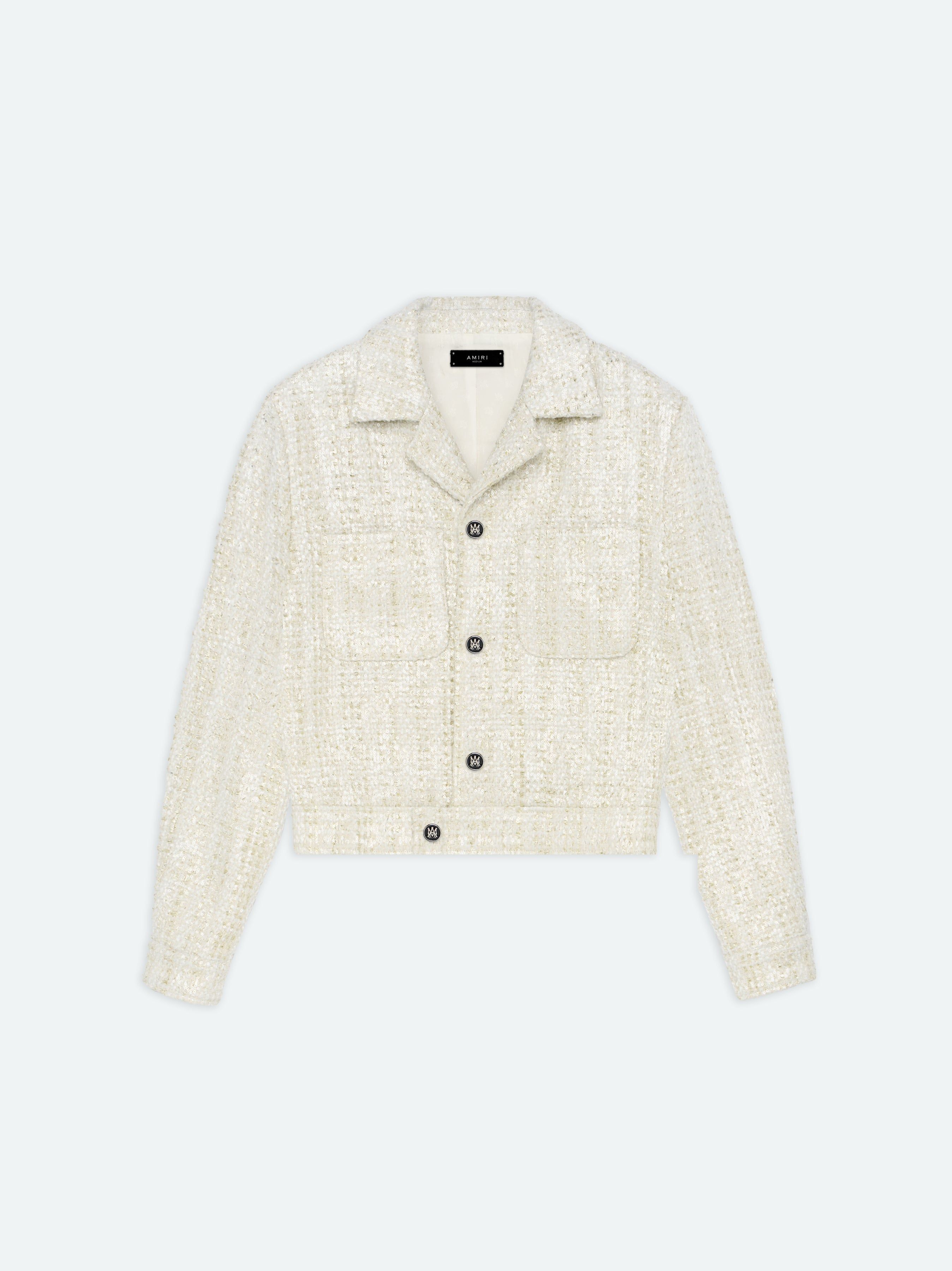 Amiri Sequin Boucle Shirt Jacket Men Outerwear Alabaster | WIHRLNP-67