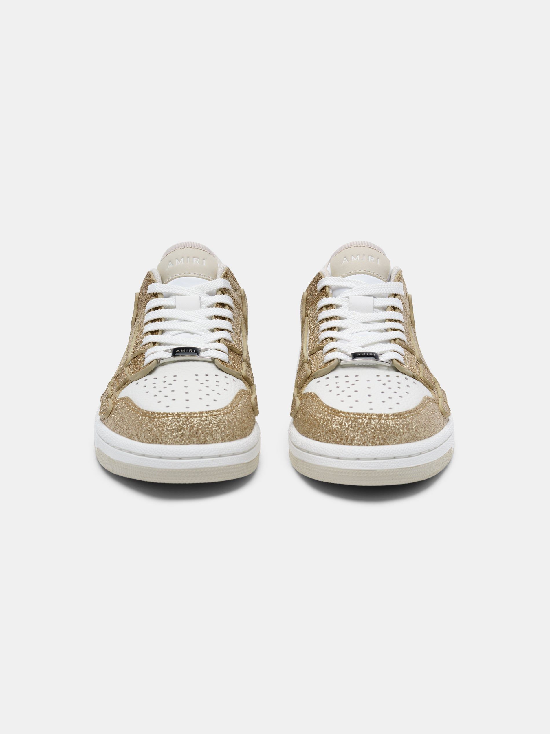 Amiri Shimmer Skel-top Low Women Sneakers White Gold | ZOLEIDA-83