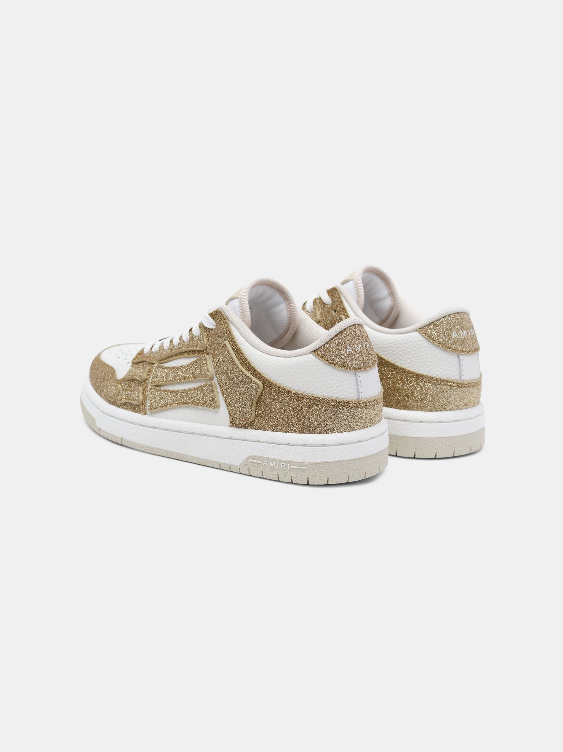 Amiri Shimmer Skel-top Low Women Sneakers White Gold | ZOLEIDA-83