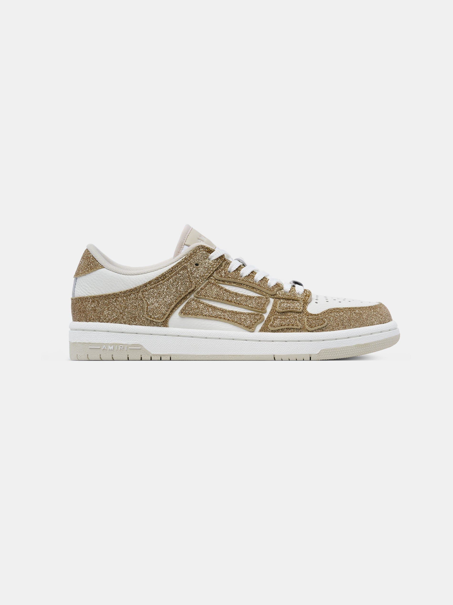 Amiri Shimmer Skel-top Low Women Sneakers White Gold | ZOLEIDA-83