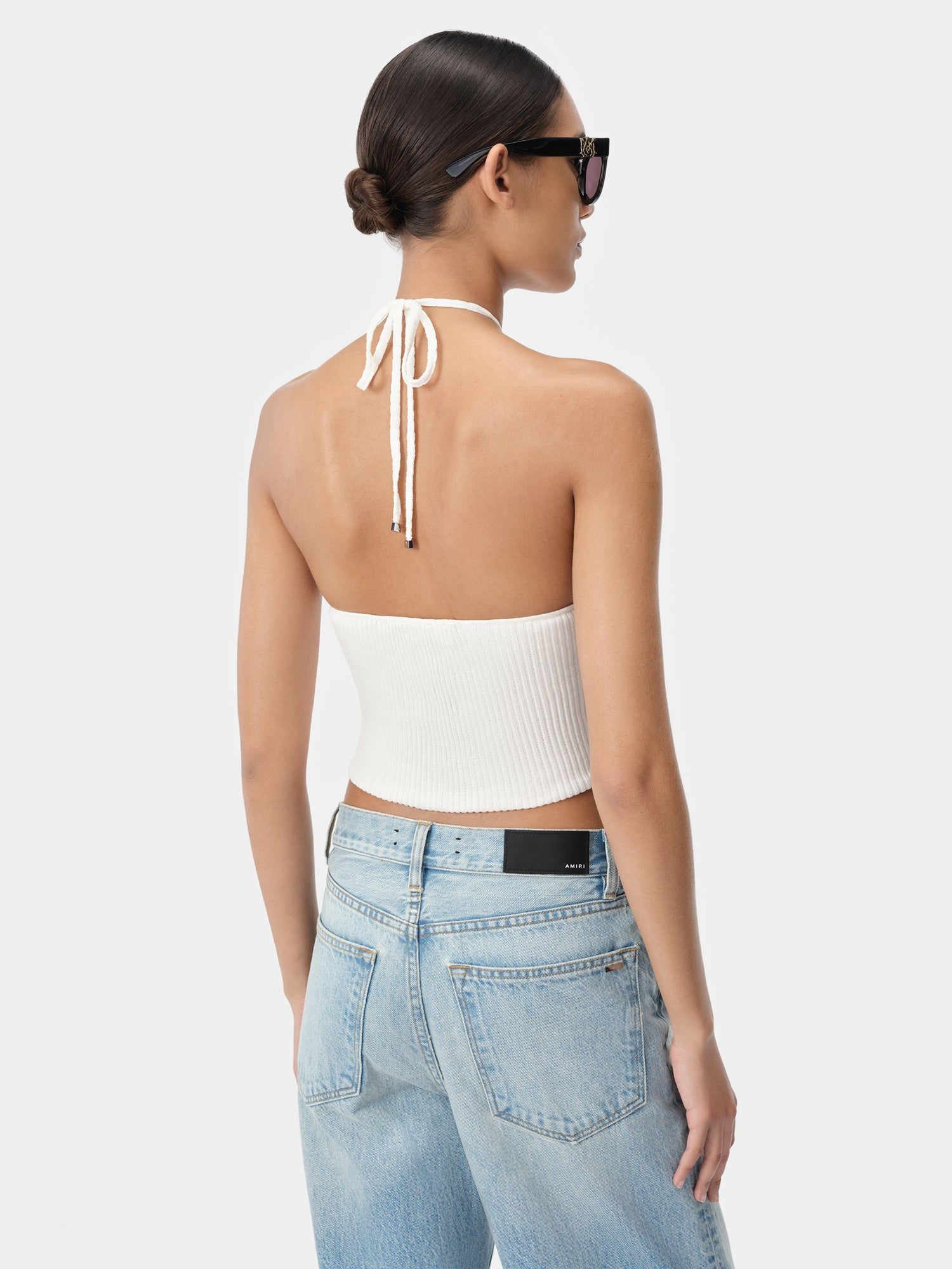 Amiri Stacked Halter Top Women Knitwear Alabaster | SECINOA-12