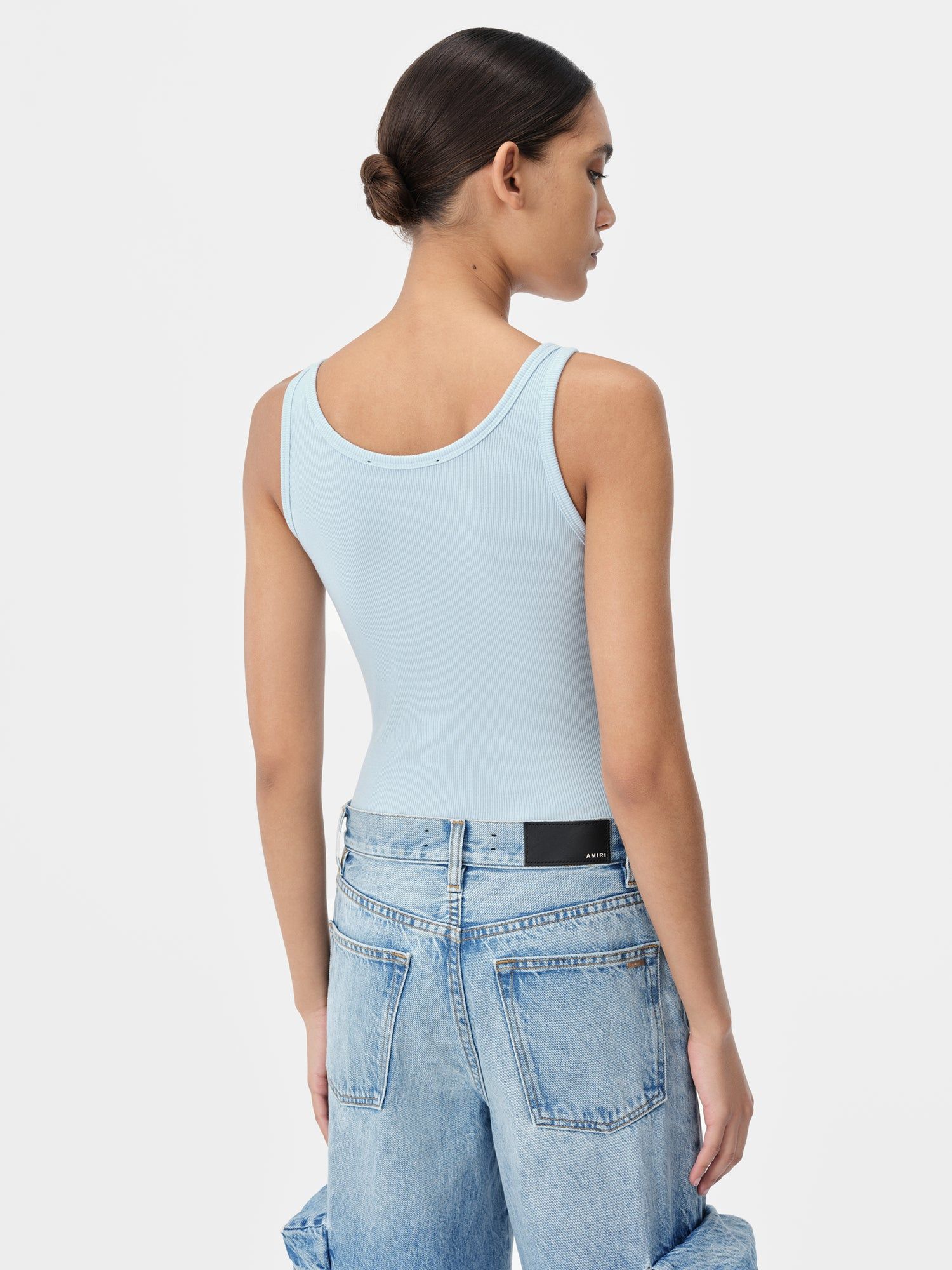 Amiri Stacked Ribbed Tank Women T Shirts Cerulean | JLEAMSD-82