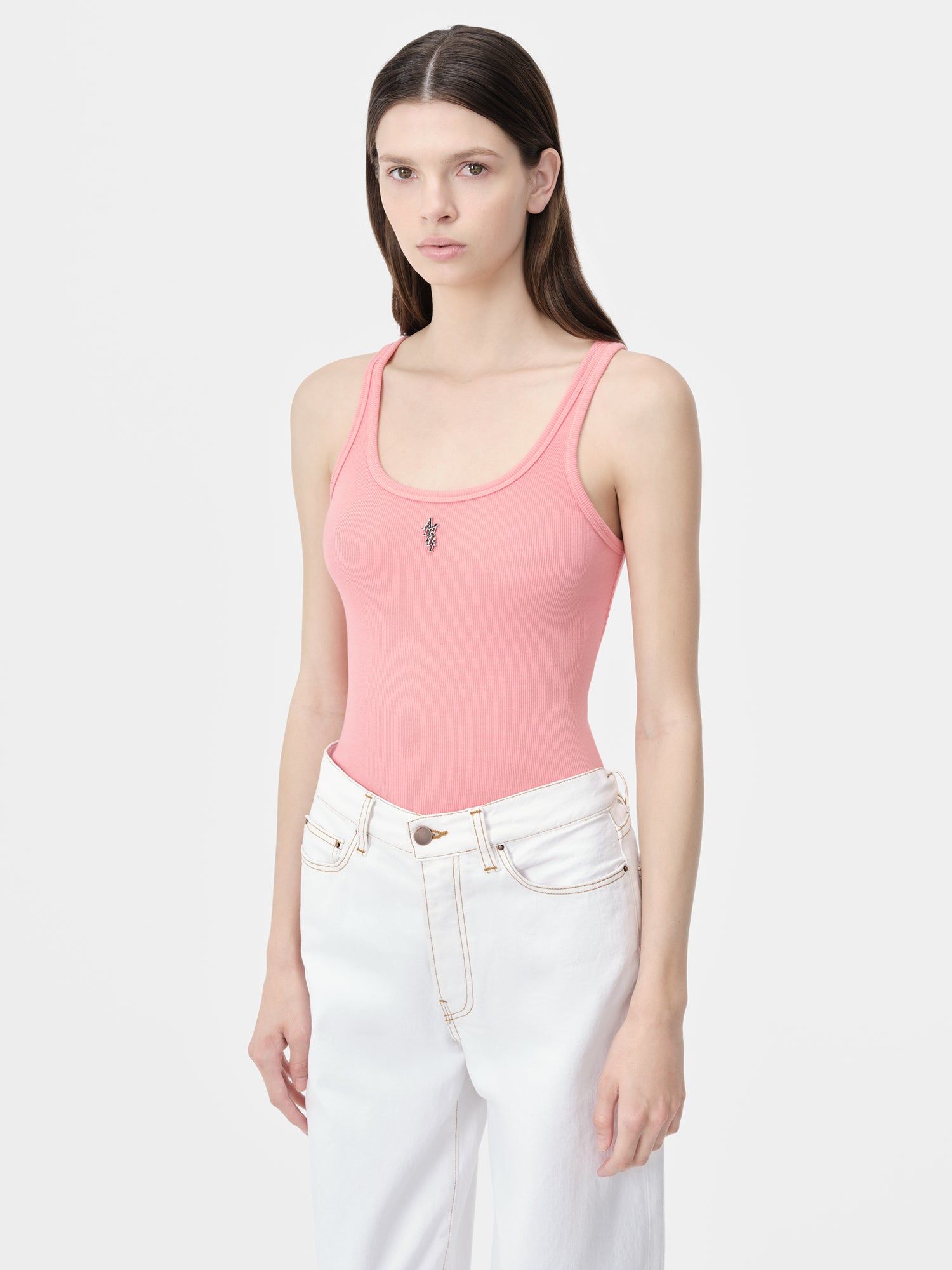 Amiri Stacked Ribbed Tank Women T Shirts Pink | CMDXFEN-80