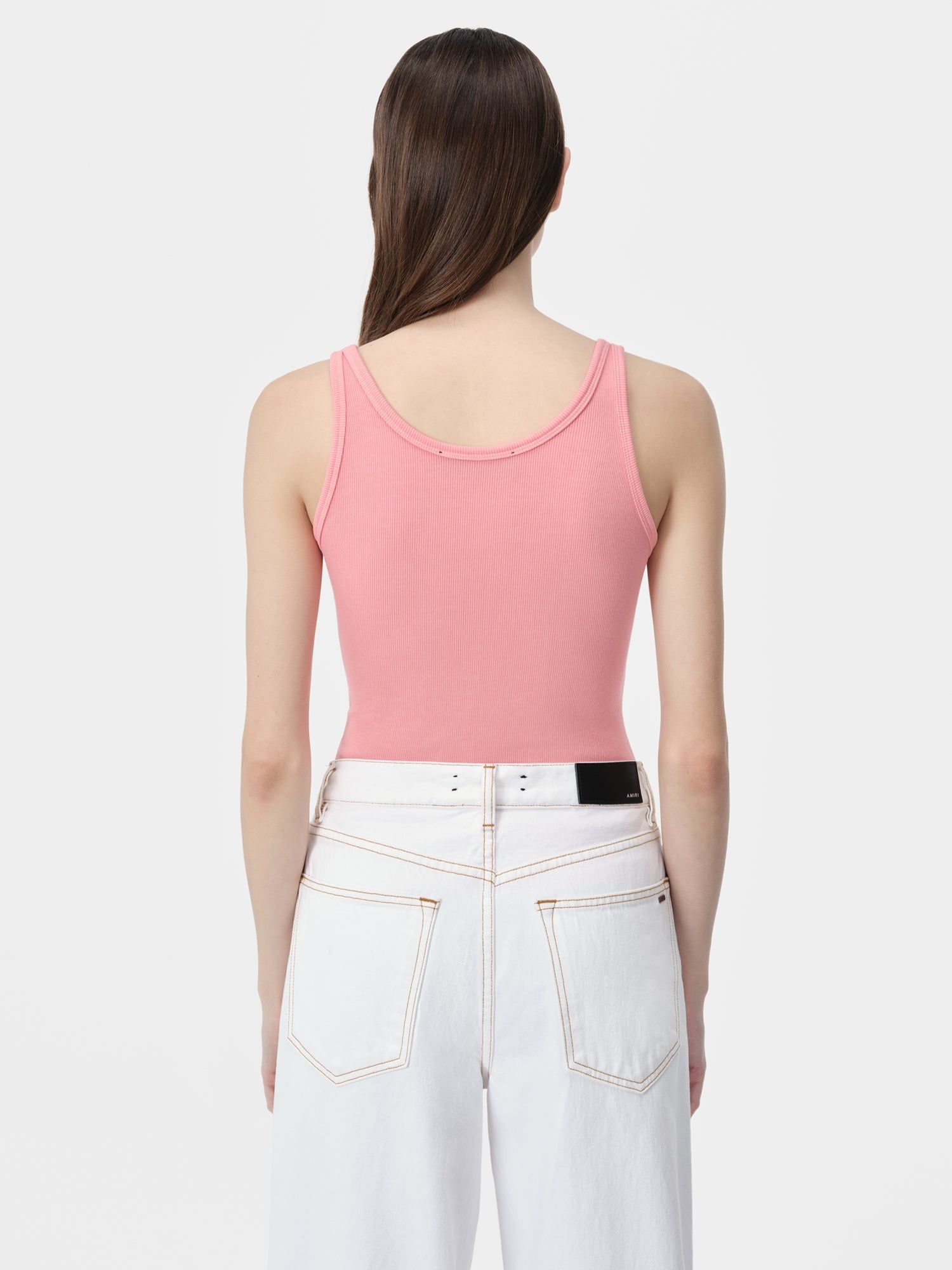 Amiri Stacked Ribbed Tank Women T Shirts Pink | CMDXFEN-80