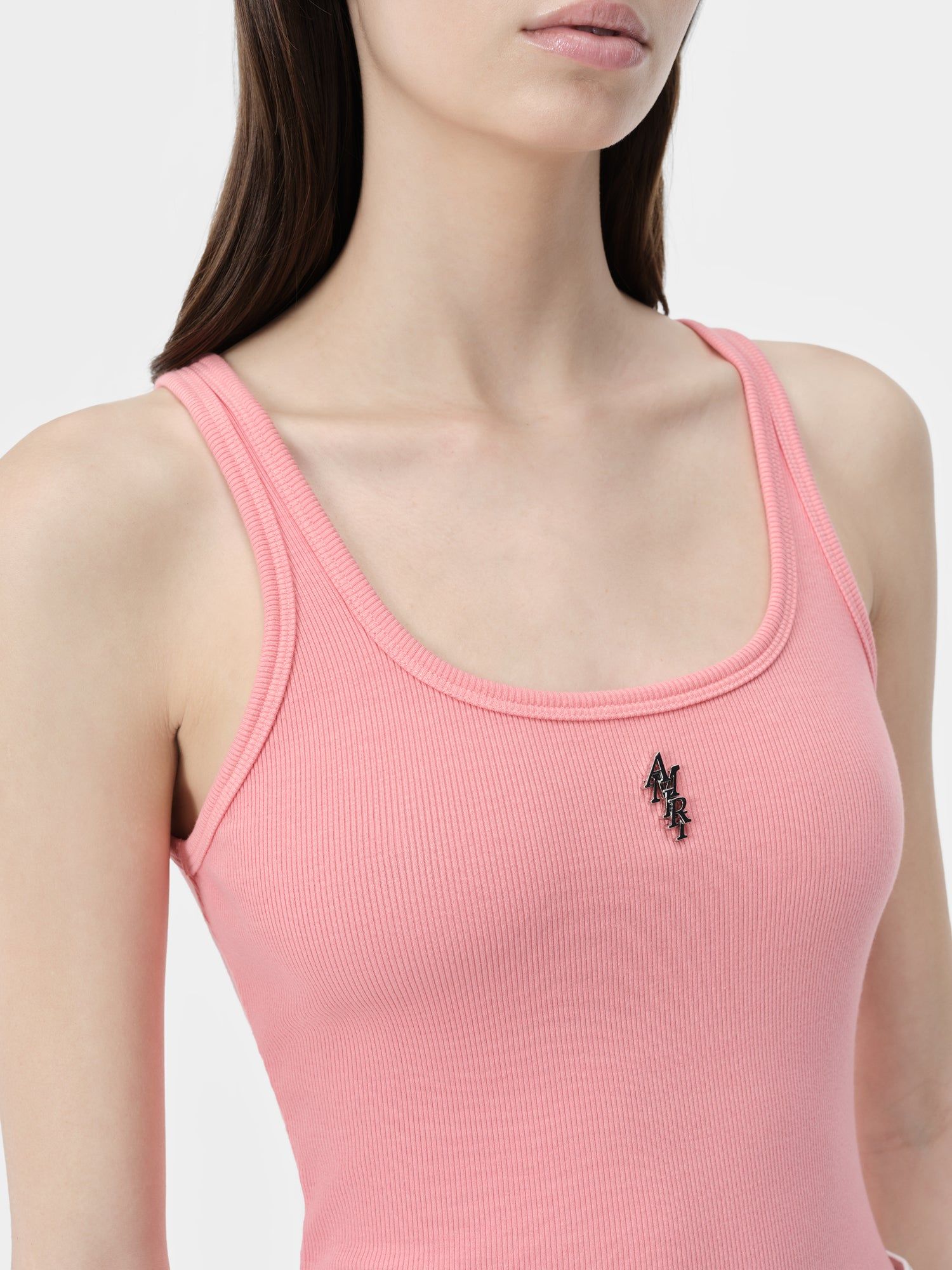 Amiri Stacked Ribbed Tank Women T Shirts Pink | CMDXFEN-80
