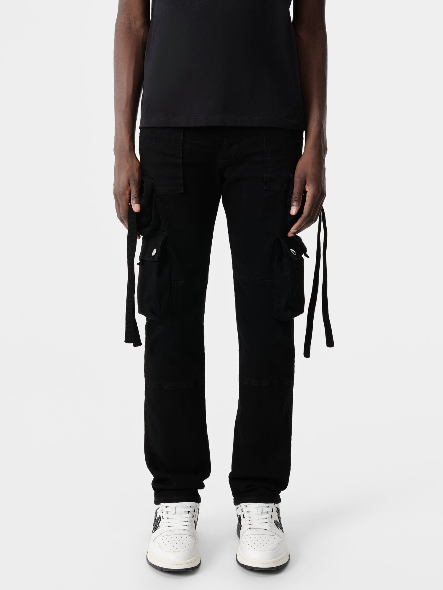 Amiri Tactical Cargo Men Denim Black | OTAEZQL-36
