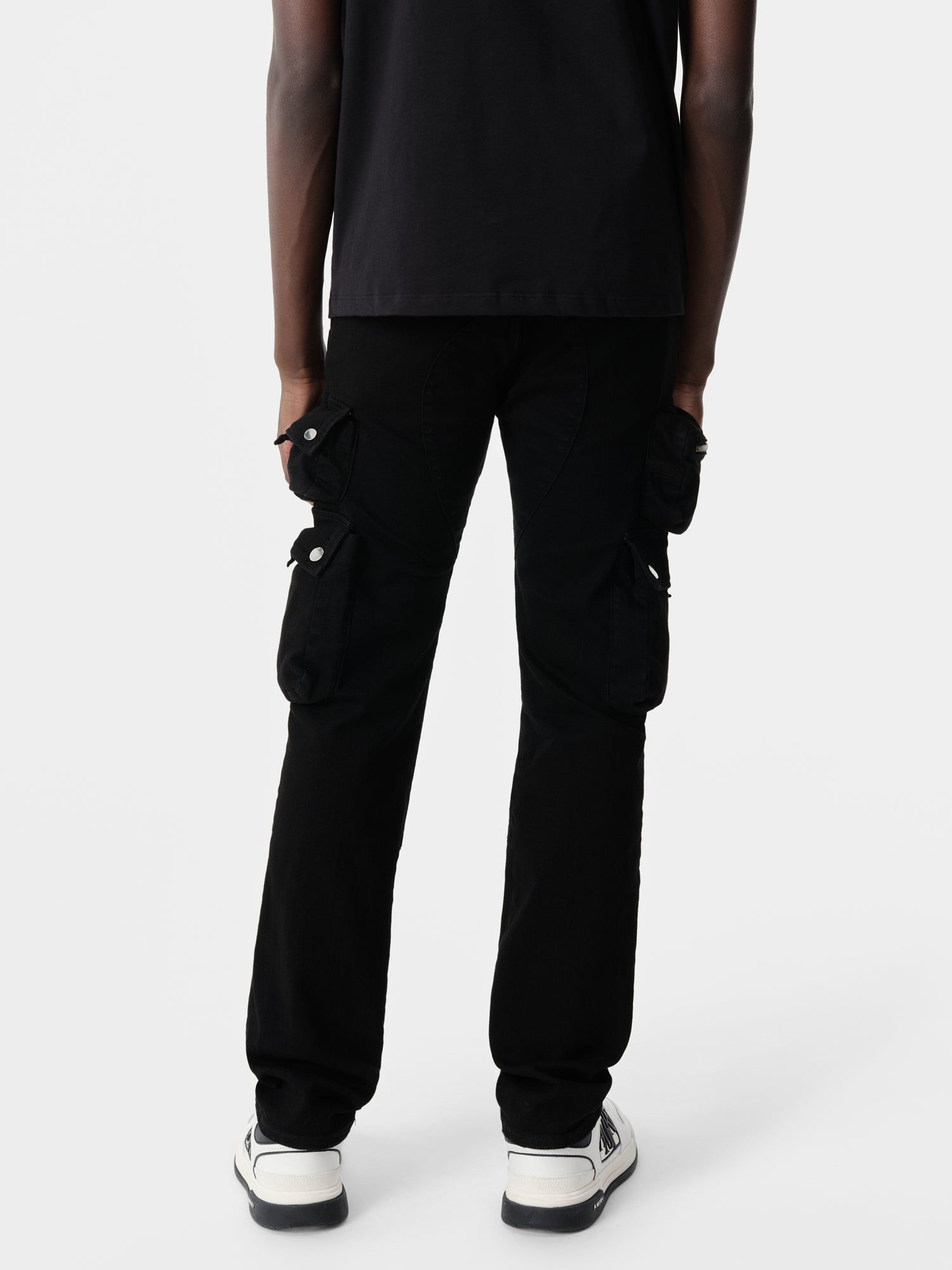 Amiri Tactical Cargo Men Denim Black | OTAEZQL-36