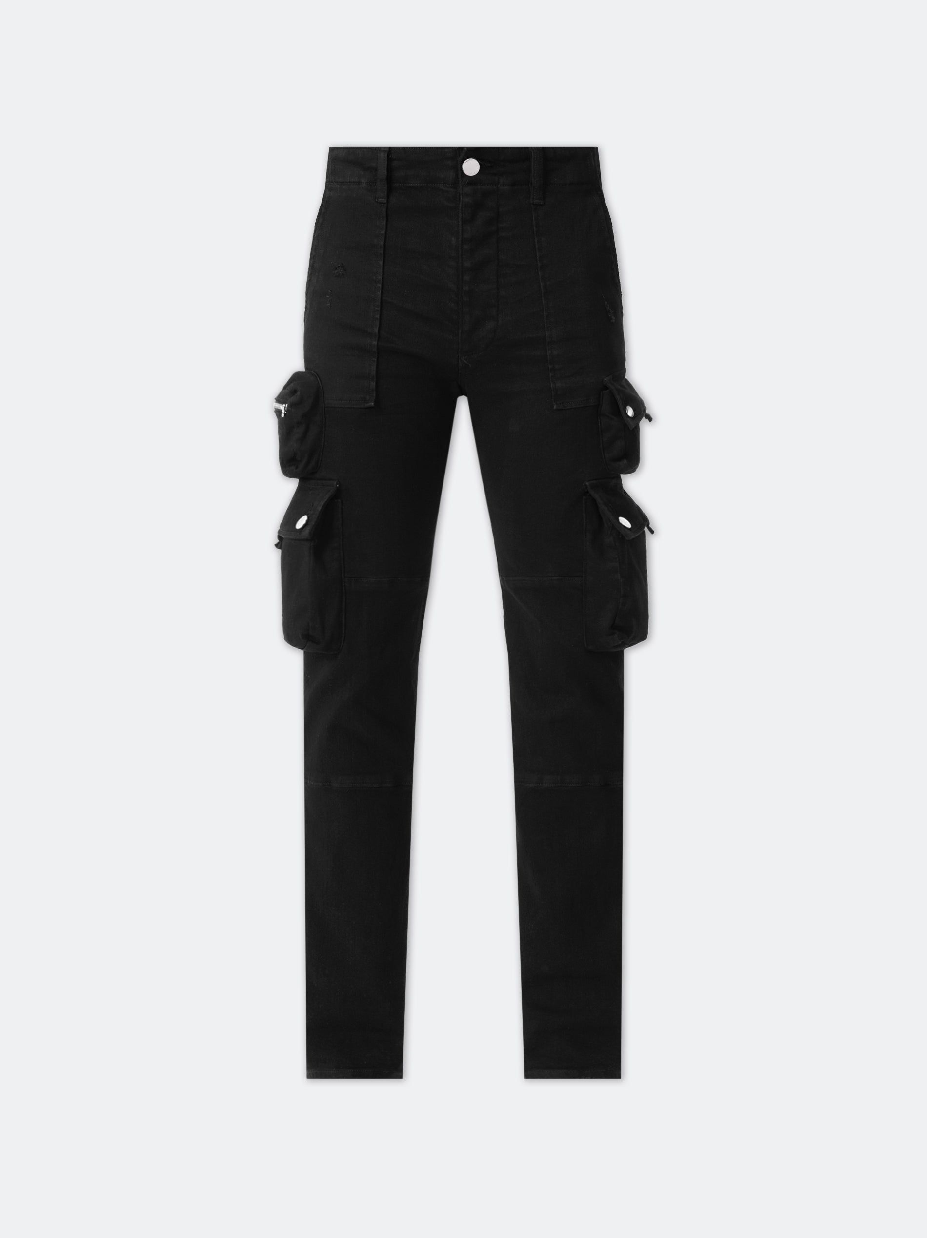 Amiri Tactical Cargo Men Denim Black | OTAEZQL-36