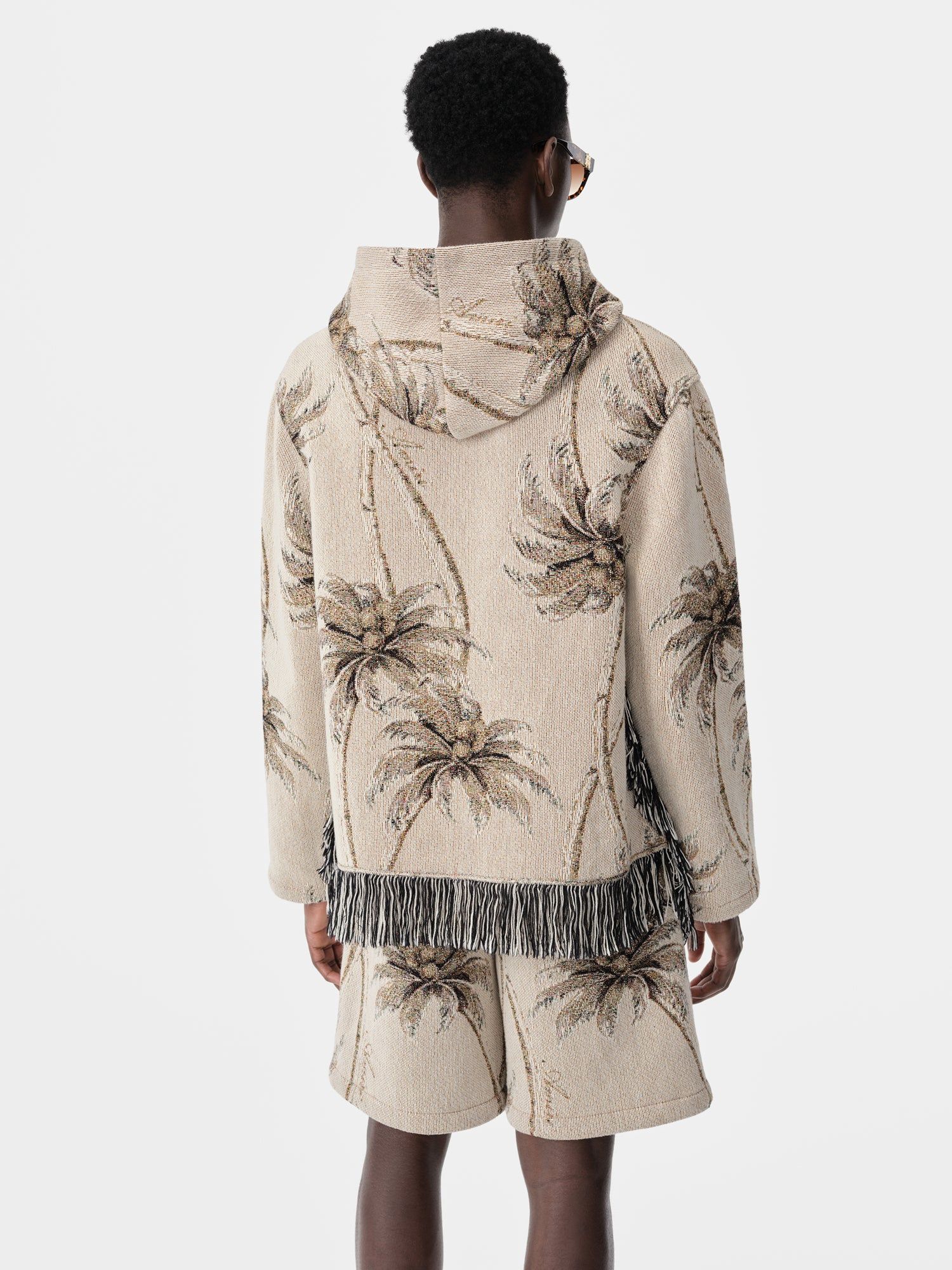 Amiri Twisted Palms Tapestry Hoodie Men Shirts Alabaster | KFANMHI-45