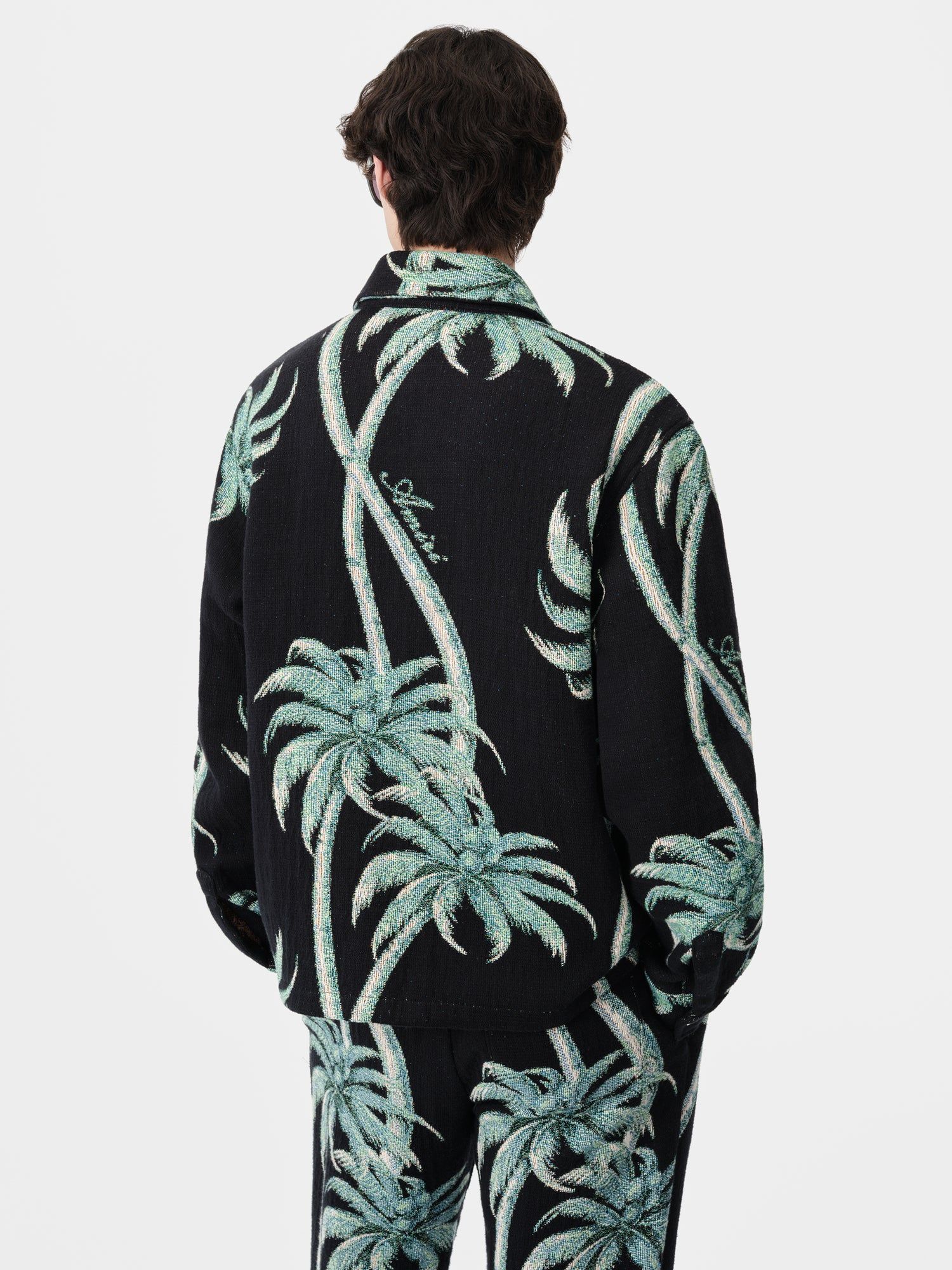 Amiri Twisted Palms Tapestry Overshirt Men Shirts Black | ACRDETJ-57