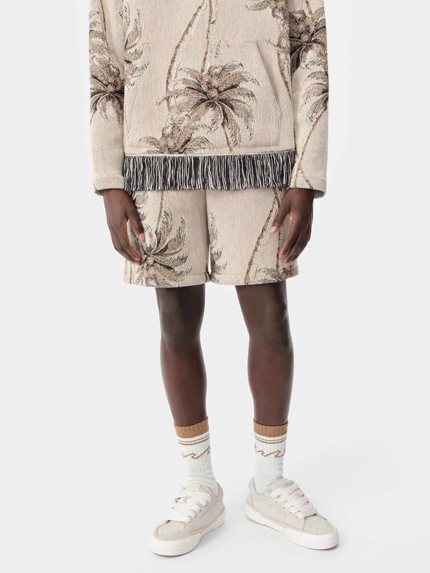Amiri Twisted Palms Tapestry Short Men Shorts Alabaster | TBIRWEA-62