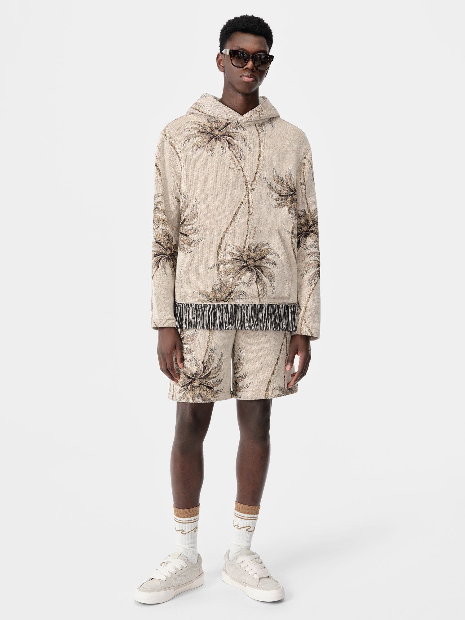 Amiri Twisted Palms Tapestry Short Men Shorts Alabaster | TBIRWEA-62