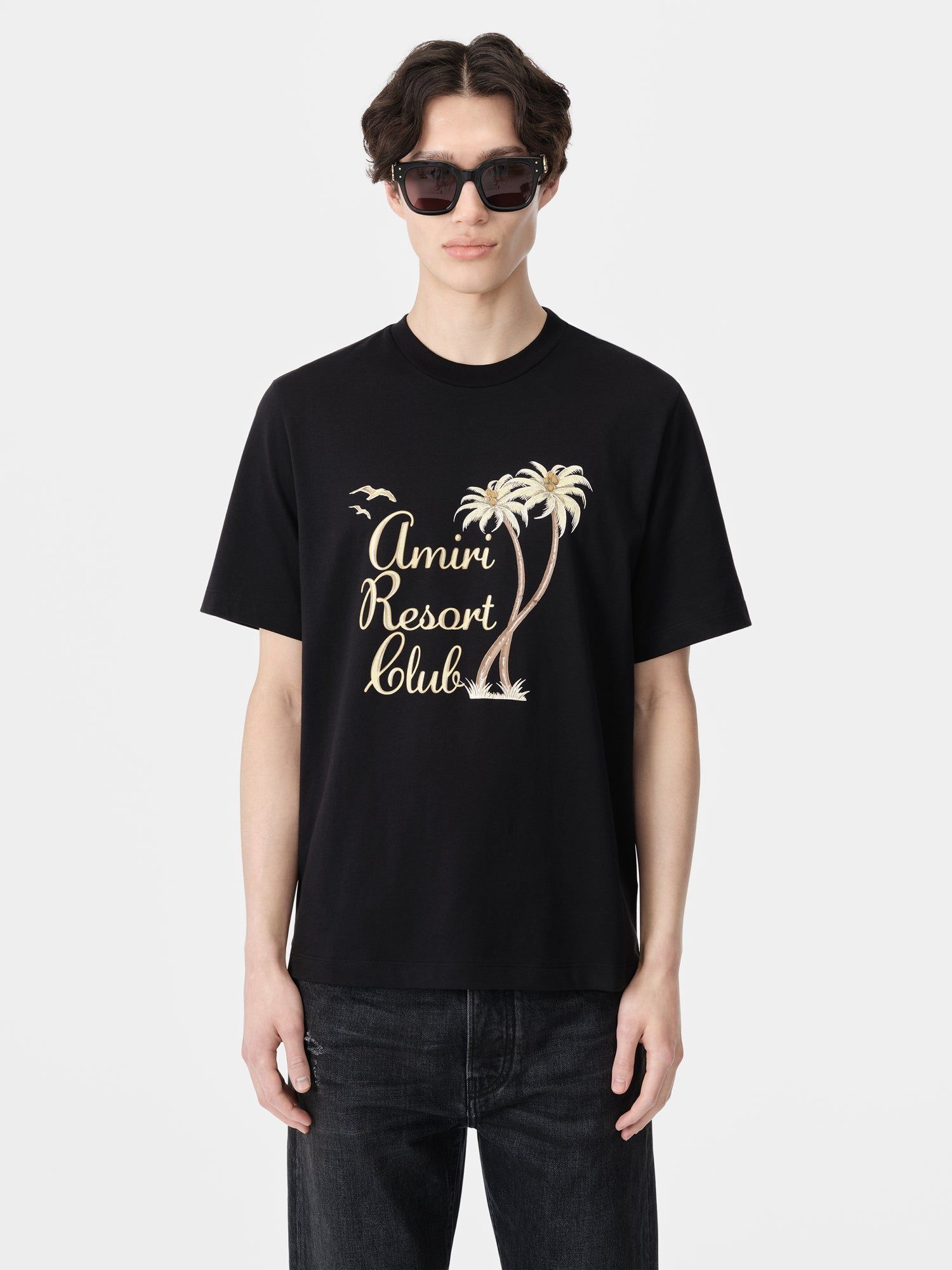 Amiri Twisted Palms Tee Men T Shirts Black | VRWISAH-92
