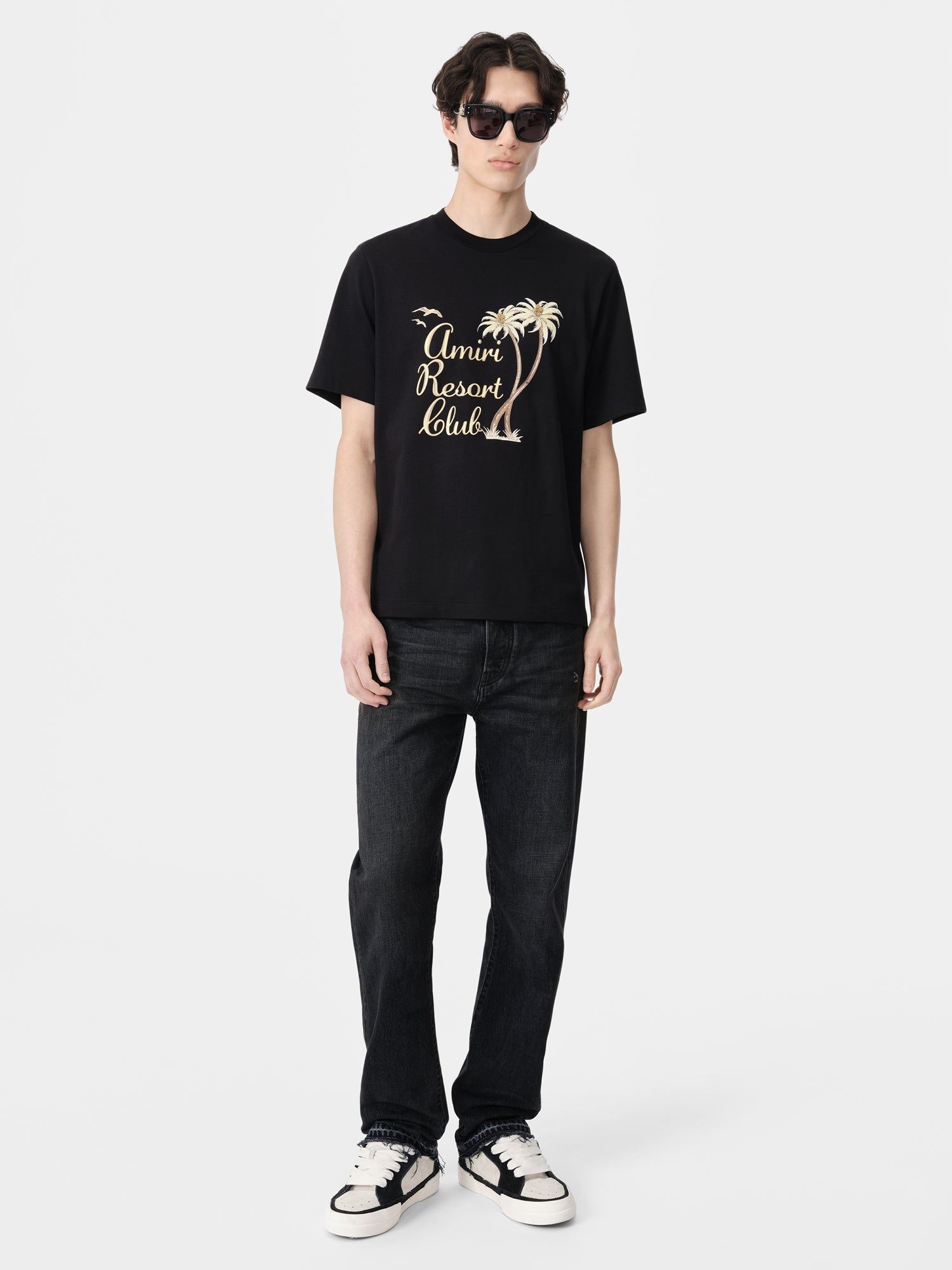 Amiri Twisted Palms Tee Men T Shirts Black | VRWISAH-92