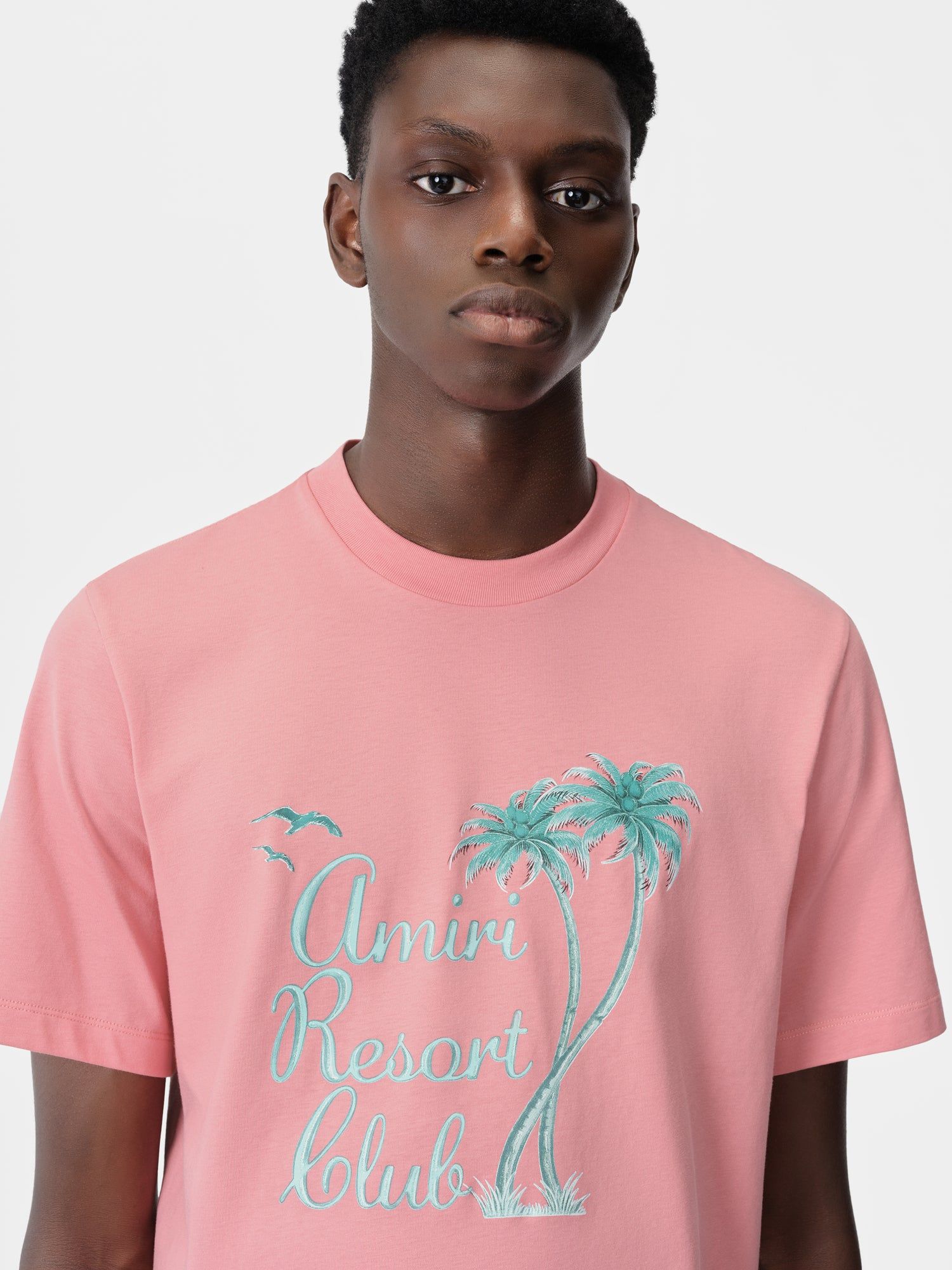 Amiri Twisted Palms Tee Men T Shirts Pink | XNFRQYV-10