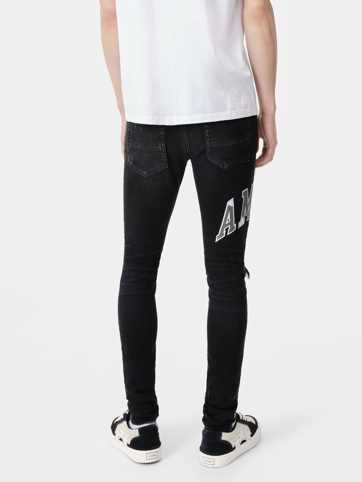 Amiri Varsity Logo Repair Jean Men Denim Black | HEQWXYR-39