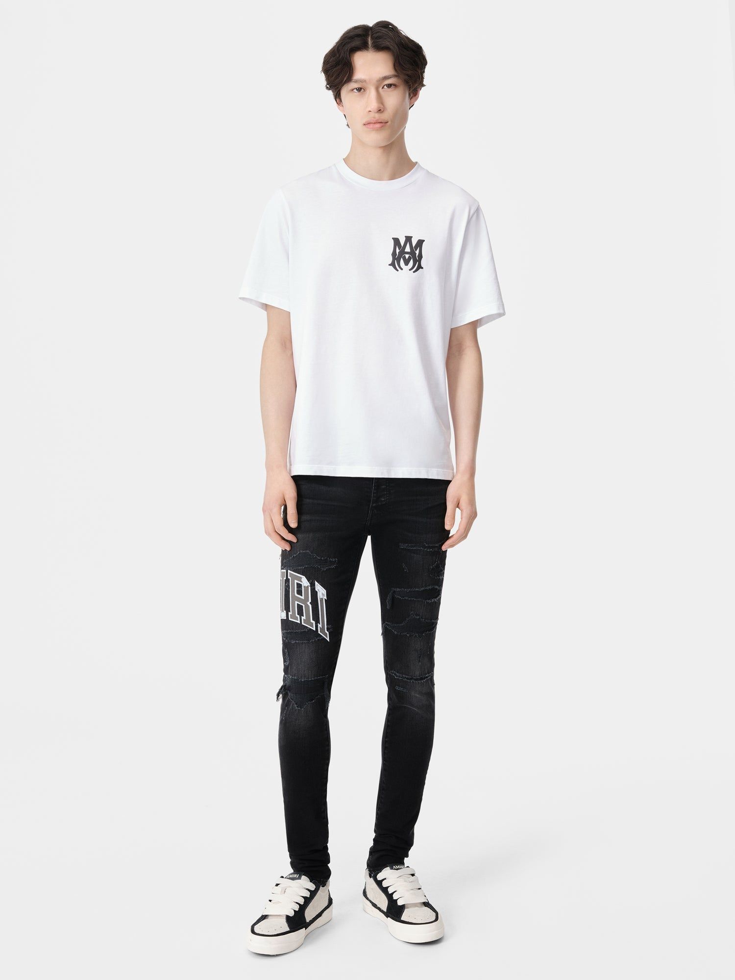 Amiri Varsity Logo Repair Jean Men Denim Black | HEQWXYR-39
