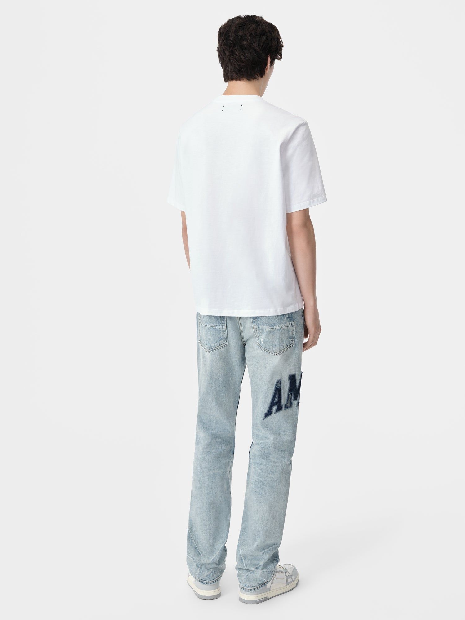 Amiri Varsity Logo Repair Straight Men Denim Indigo | KFPXOSN-59